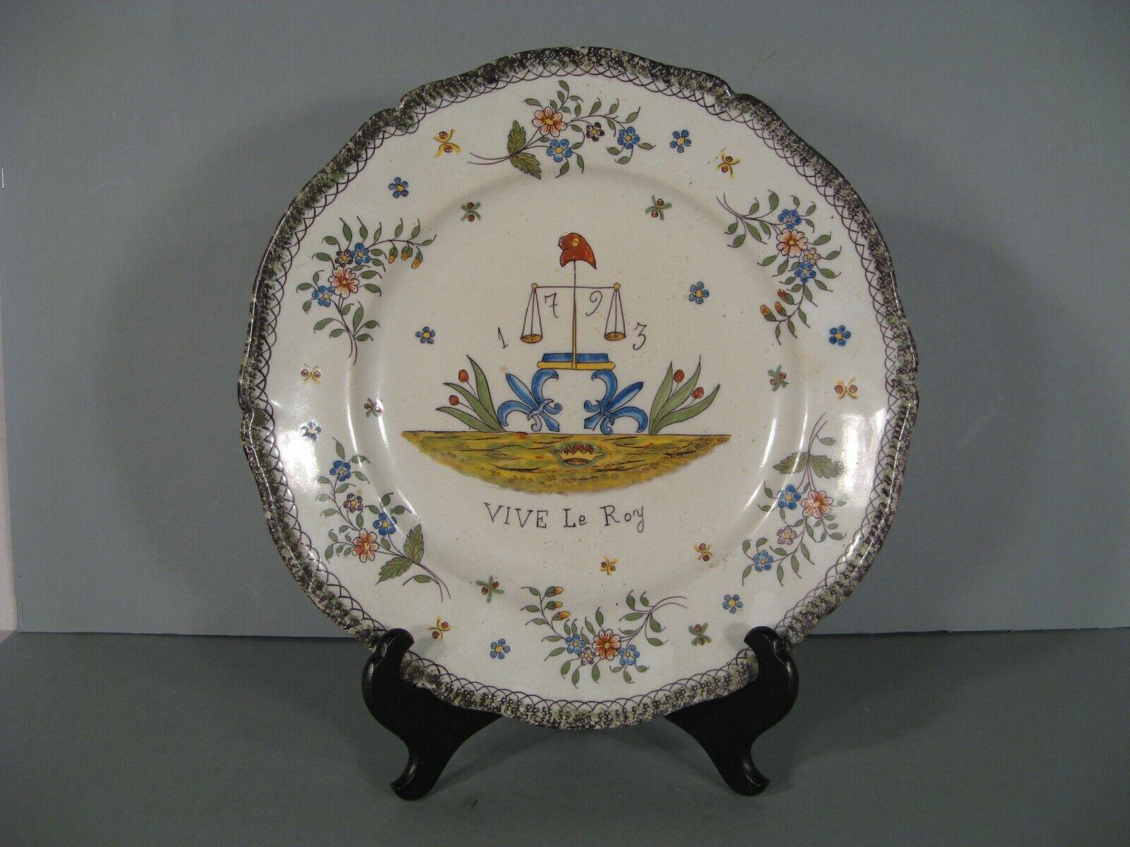 French Antique Revolutionary Faience Plate 