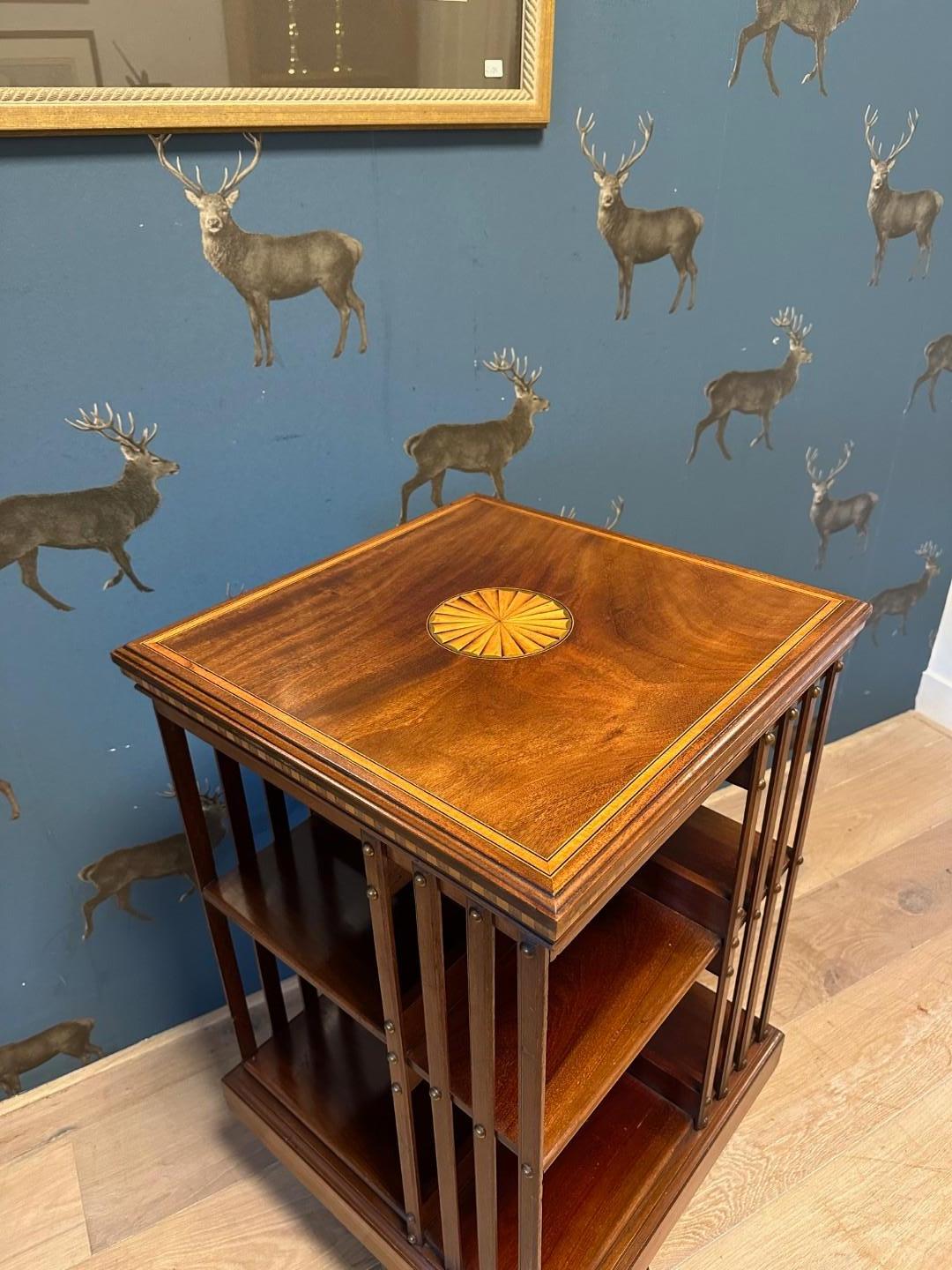 British Antique Revolving Bookcase For Sale
