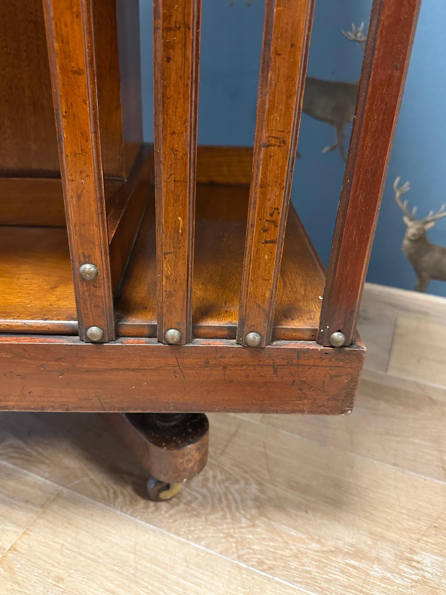 Walnut Antique revolving bookcase For Sale