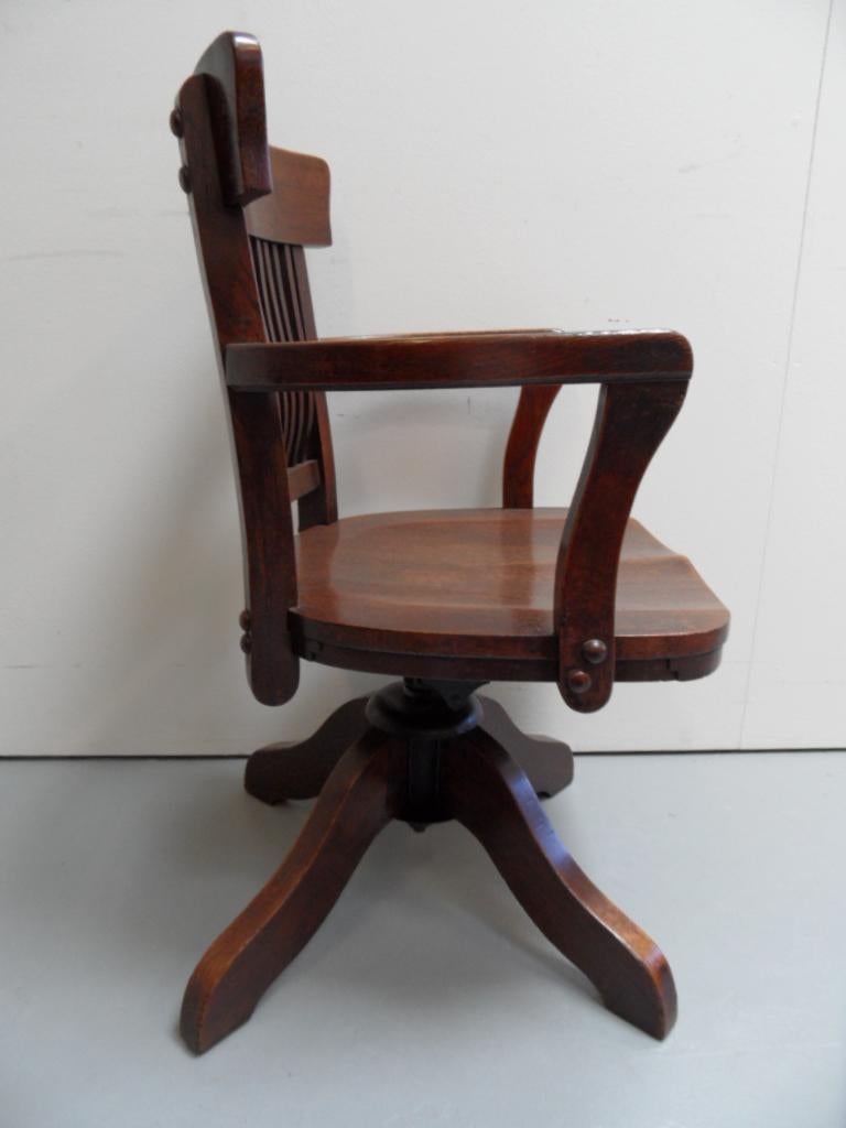 British Antique Revolving Office Chair For Sale