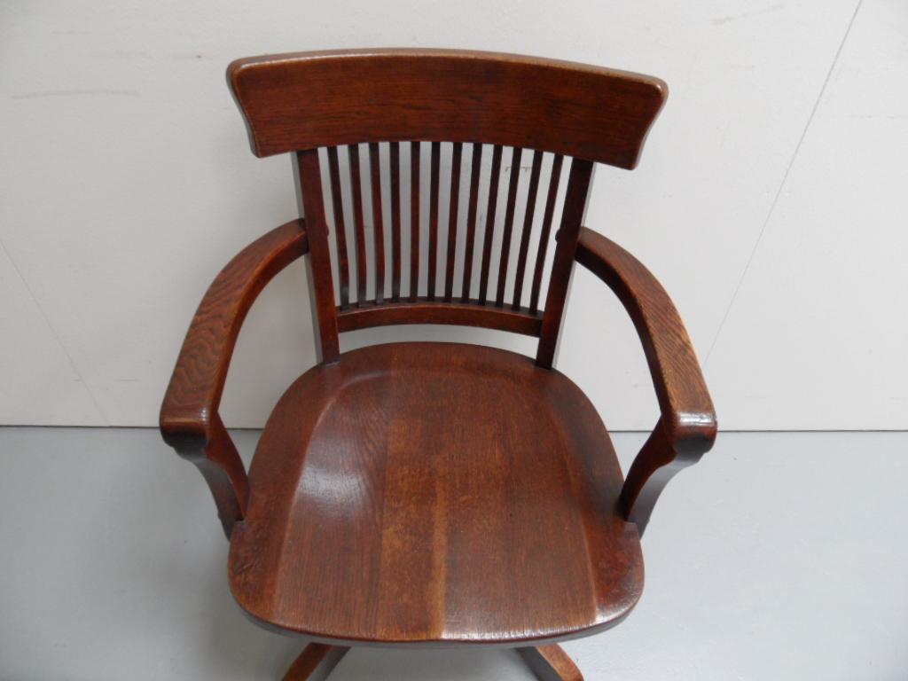Oak Antique Revolving Office Chair For Sale