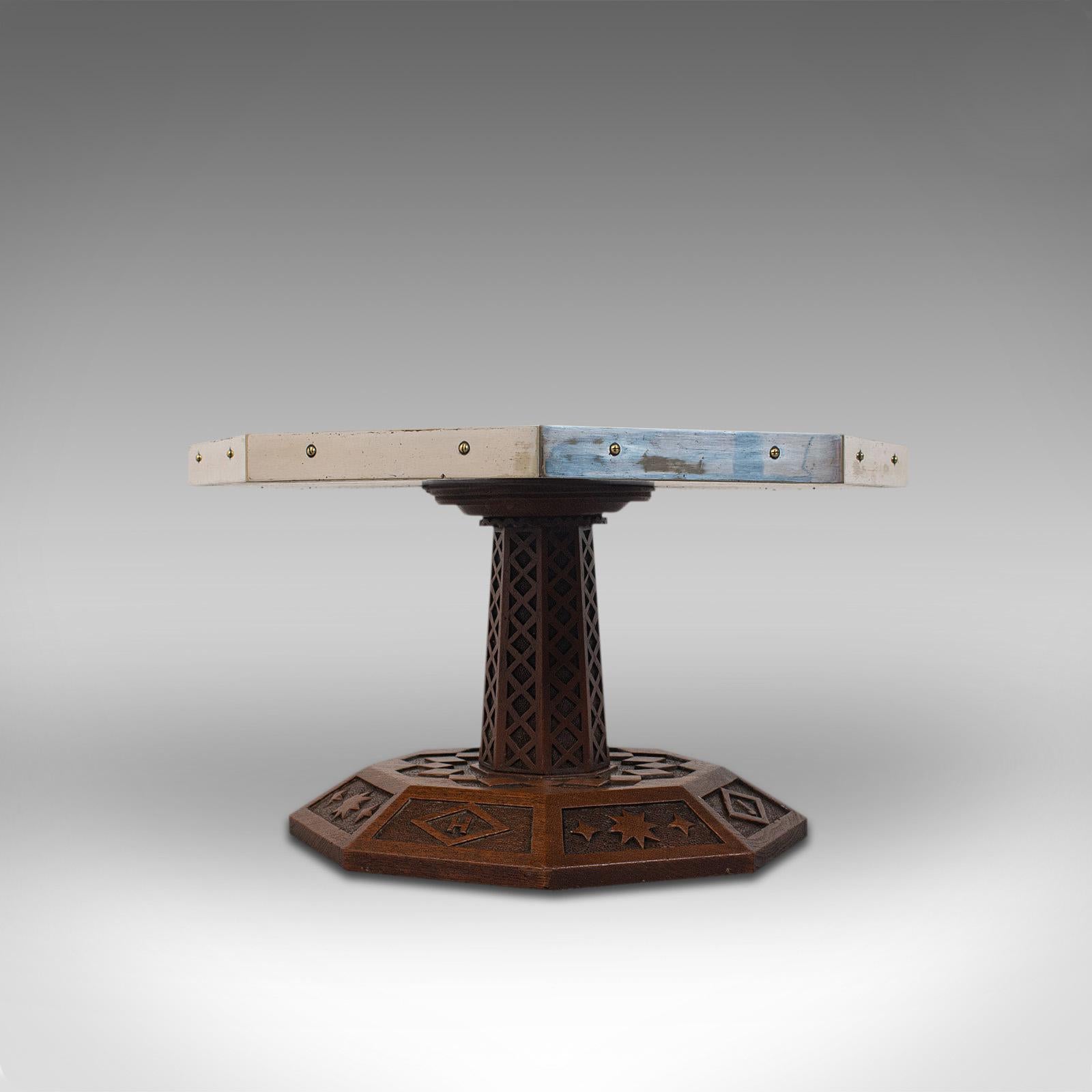 Antique Revolving Table Top Platter, Oak, Lazy Susan, Ecclesiastical, Victorian 1