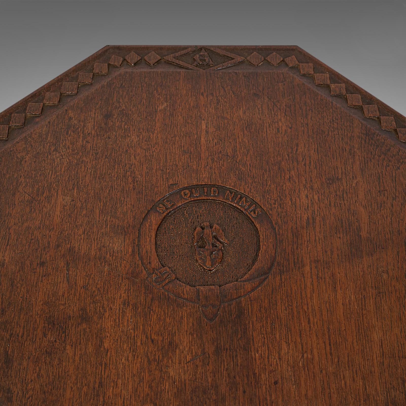 Antique Revolving Table Top Platter, Oak, Lazy Susan, Ecclesiastical, Victorian 3