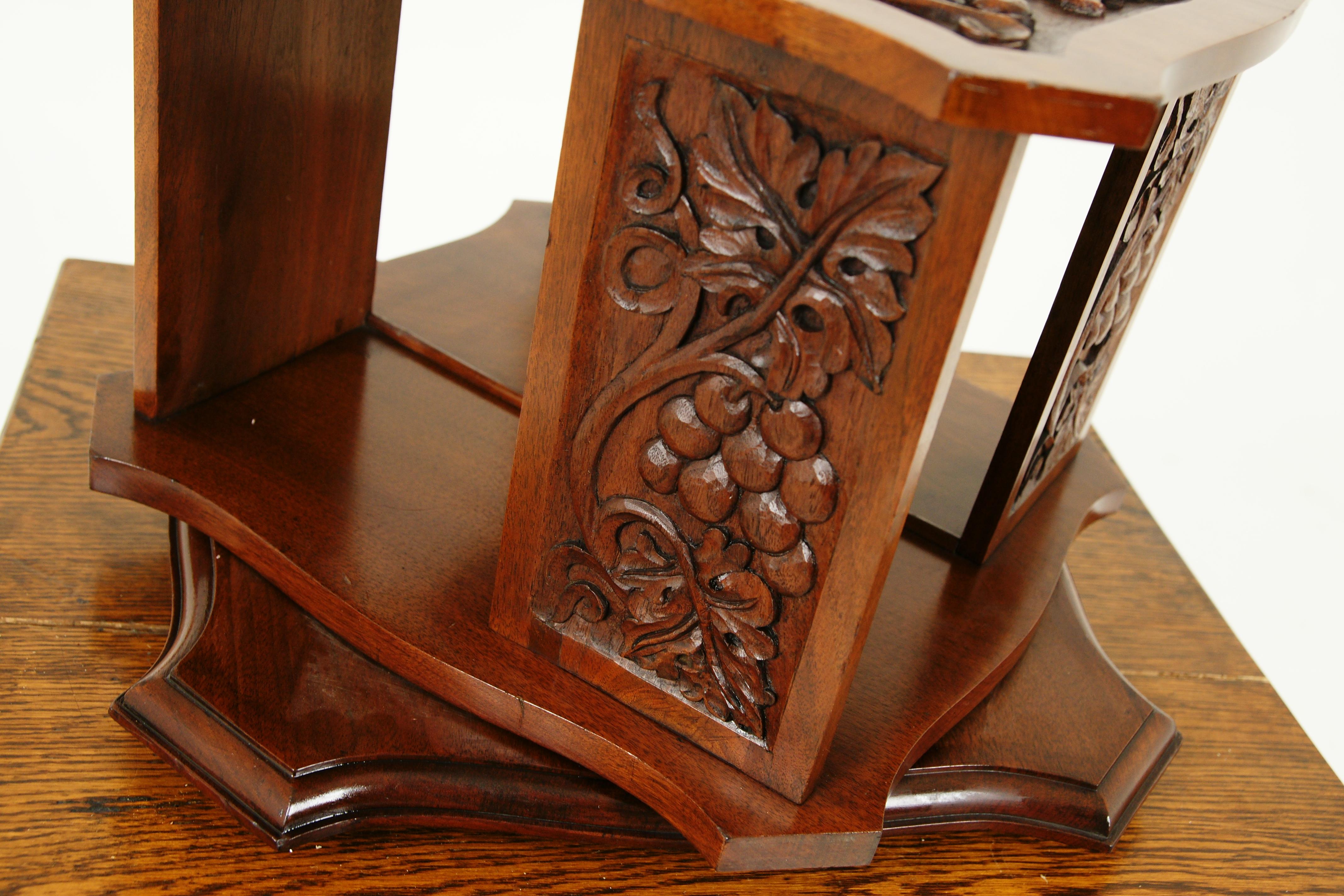 Antique Revolving Tabletop Bookcase, Arts + Crafts, Walnut, Scotland 1910, B2545 1