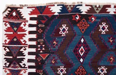 Antique Reyhanli Kilim Rug Wool Old Eastern Anatolian Turkish Carpet Natural Dye