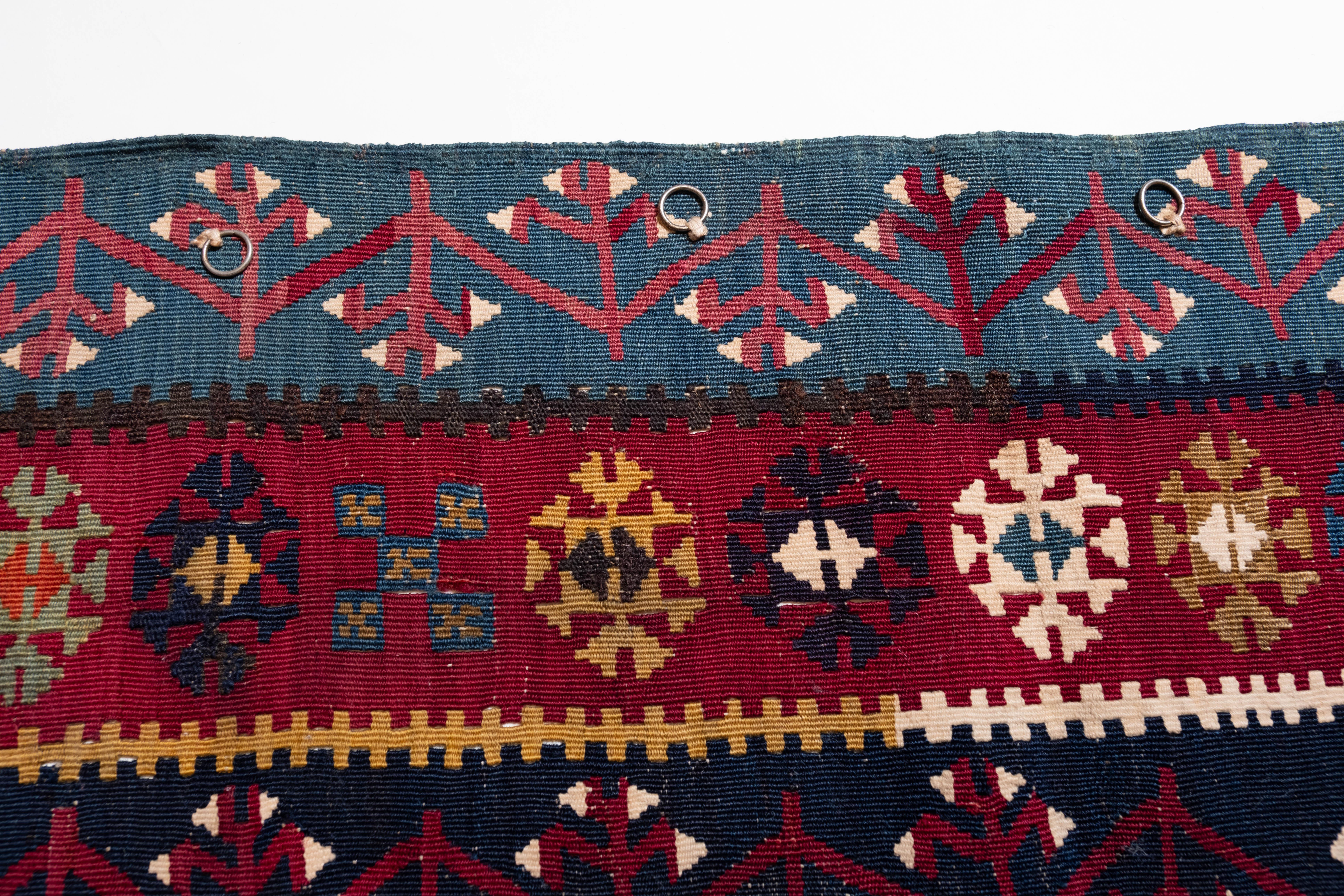 Antique Reyhanli Kilim Rug Wool Old Eastern Anatolian Turkish Carpet For Sale 2