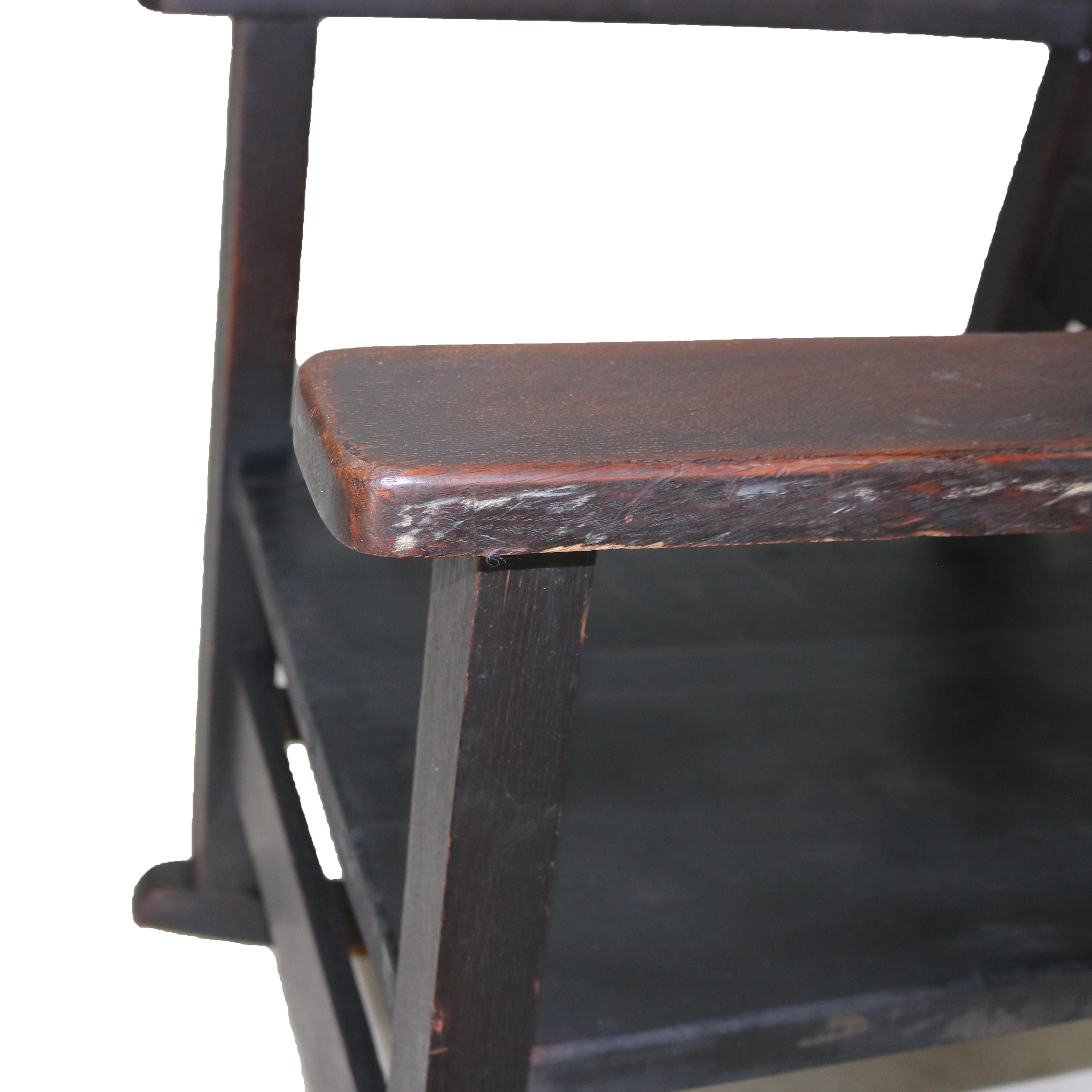 Arts and Crafts Antiquité RH Conant's Sons Mission Arts & Craft Oak Slat Back Rocking Chair c1910 en vente
