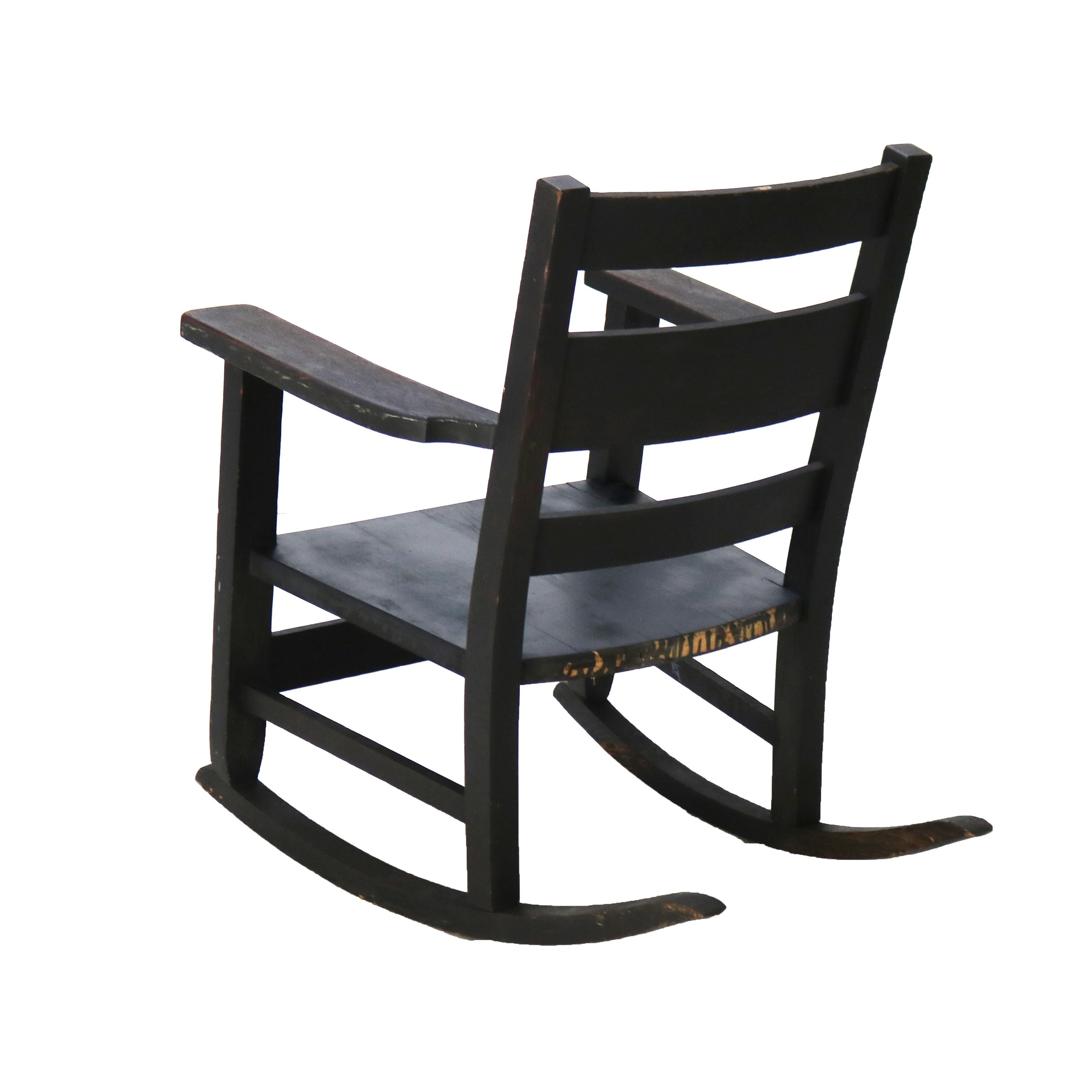 Antiquité RH Conant's Sons Mission Arts & Craft Oak Slat Back Rocking Chair c1910 Bon état - En vente à Big Flats, NY