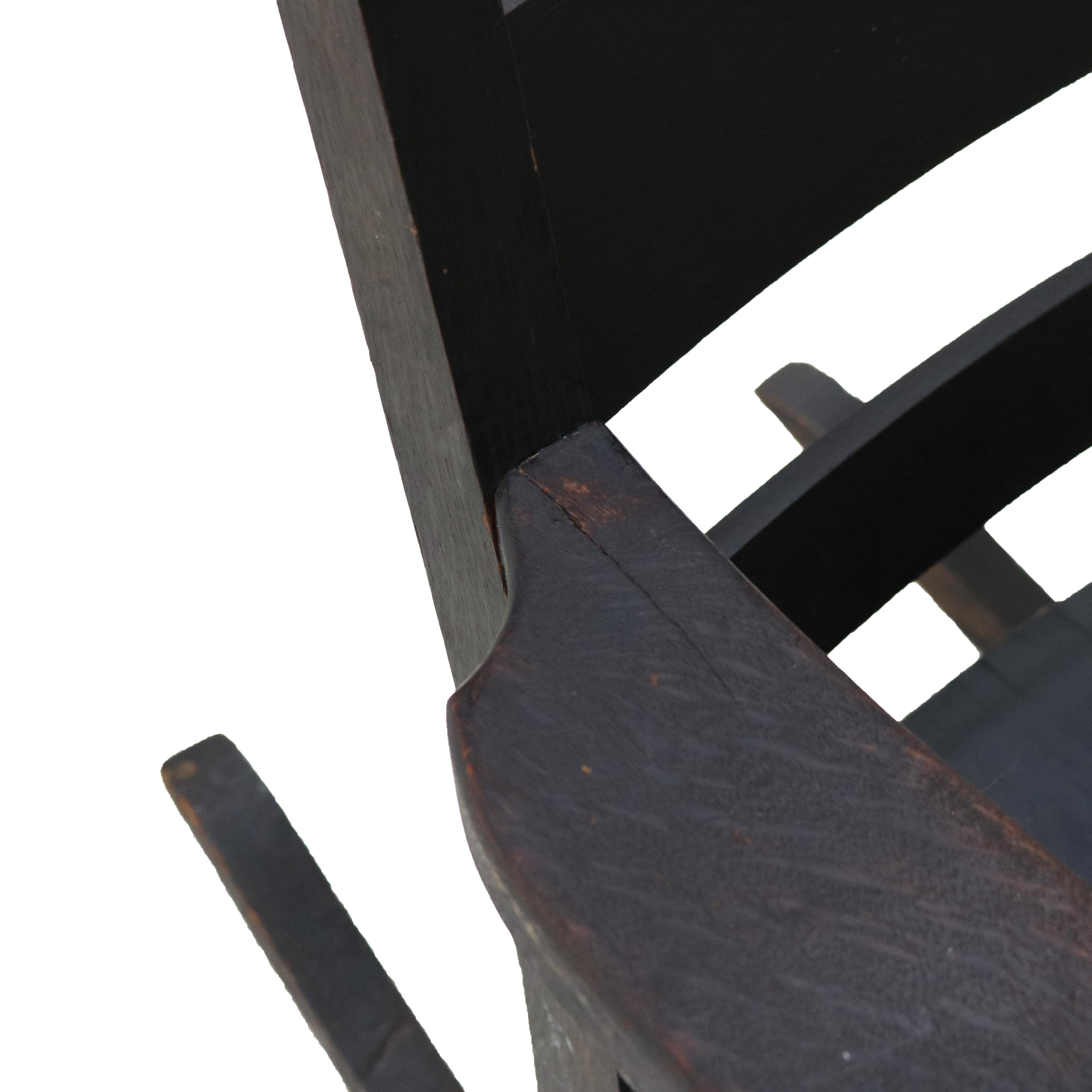 Antiquité RH Conant's Sons Mission Arts & Craft Oak Slat Back Rocking Chair c1910 en vente 2