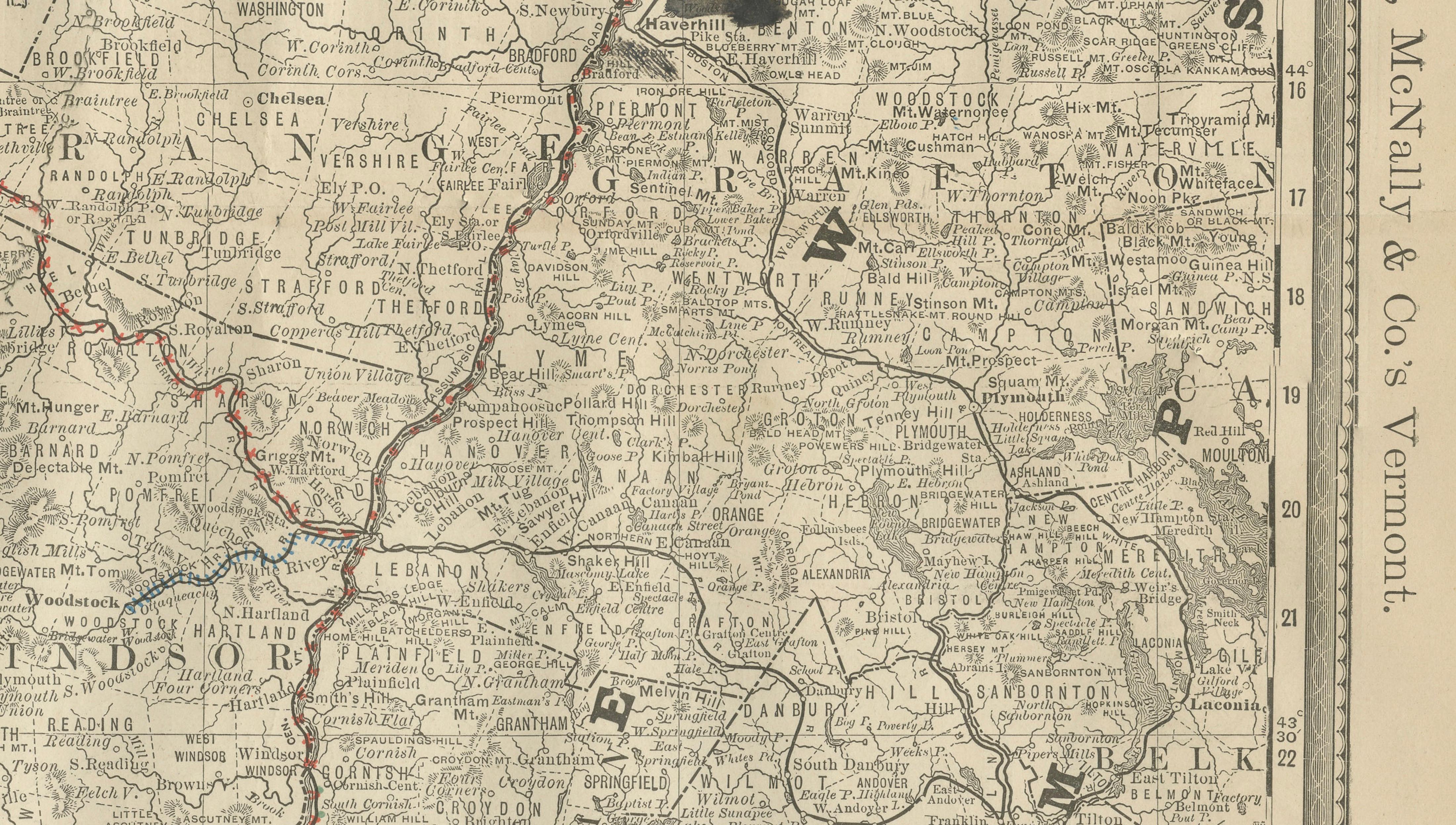 Antique Rhode Island Map Wall Art – Providence & Newport, Rand McNally, ca.1888