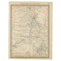 Antique Rhode Island Map Wall Art – Providence 
Newport, Rand McNally, ca.1888