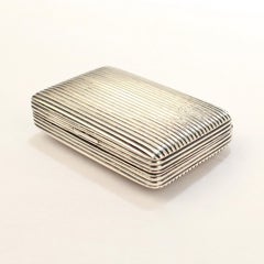 Antique Ribbed French Sterling Silver Snuff Box from the Mario Buatta Collection