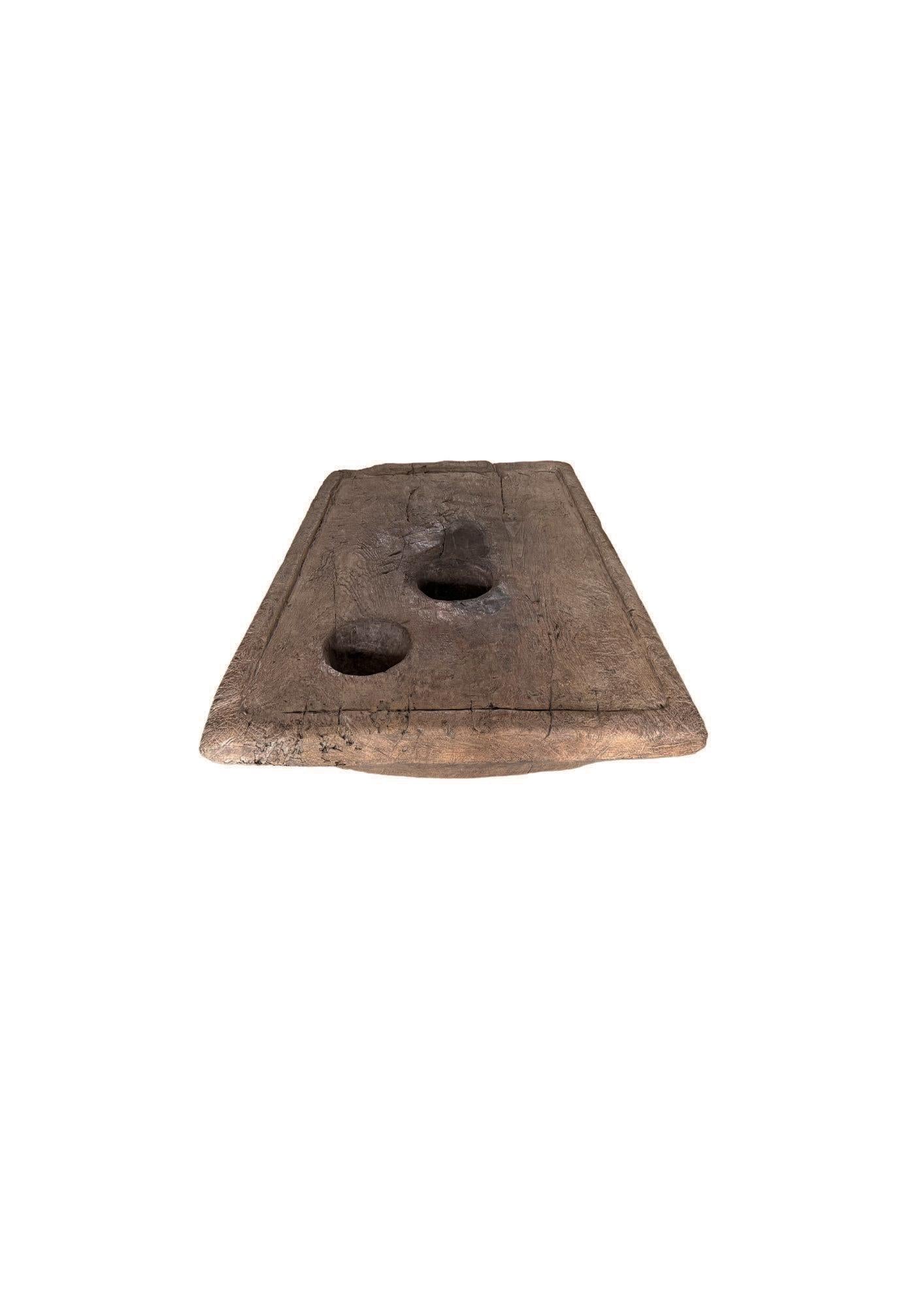 Antique Rice Mortar Coffee Table or Pedestal, Java c. 1900 (Frühes 20. Jahrhundert) im Angebot
