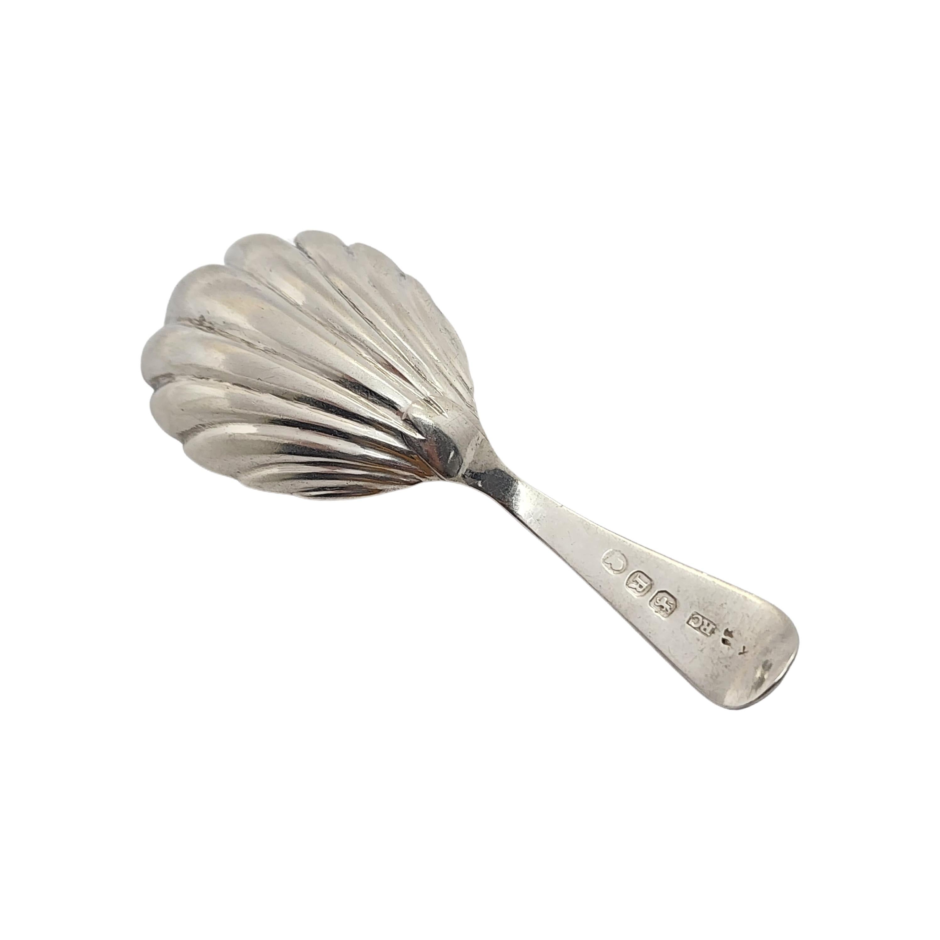 Antique Richard Crossley London English Sterling Tea Caddy Shell Bowl Spoon (cuillère à thé) en vente 1