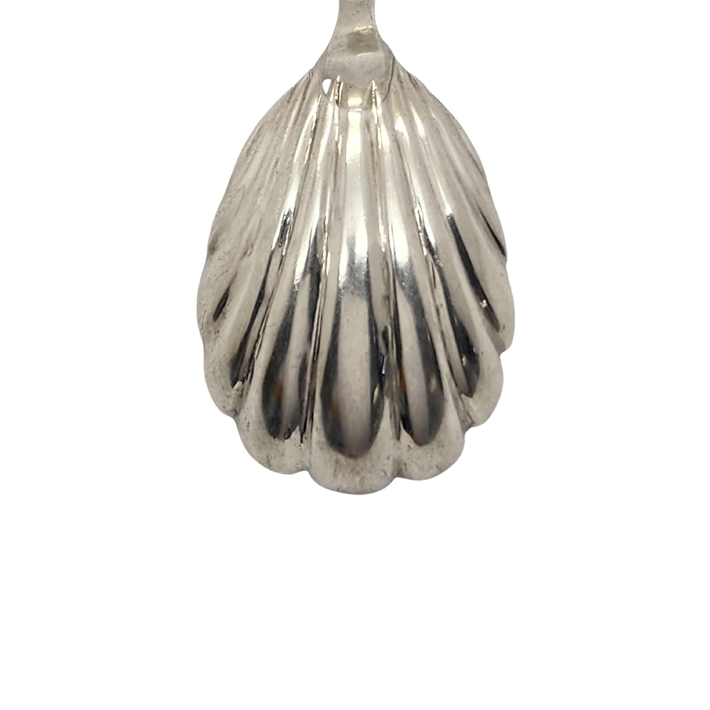 Antique Richard Crossley London English Sterling Tea Caddy Shell Bowl Spoon For Sale 2