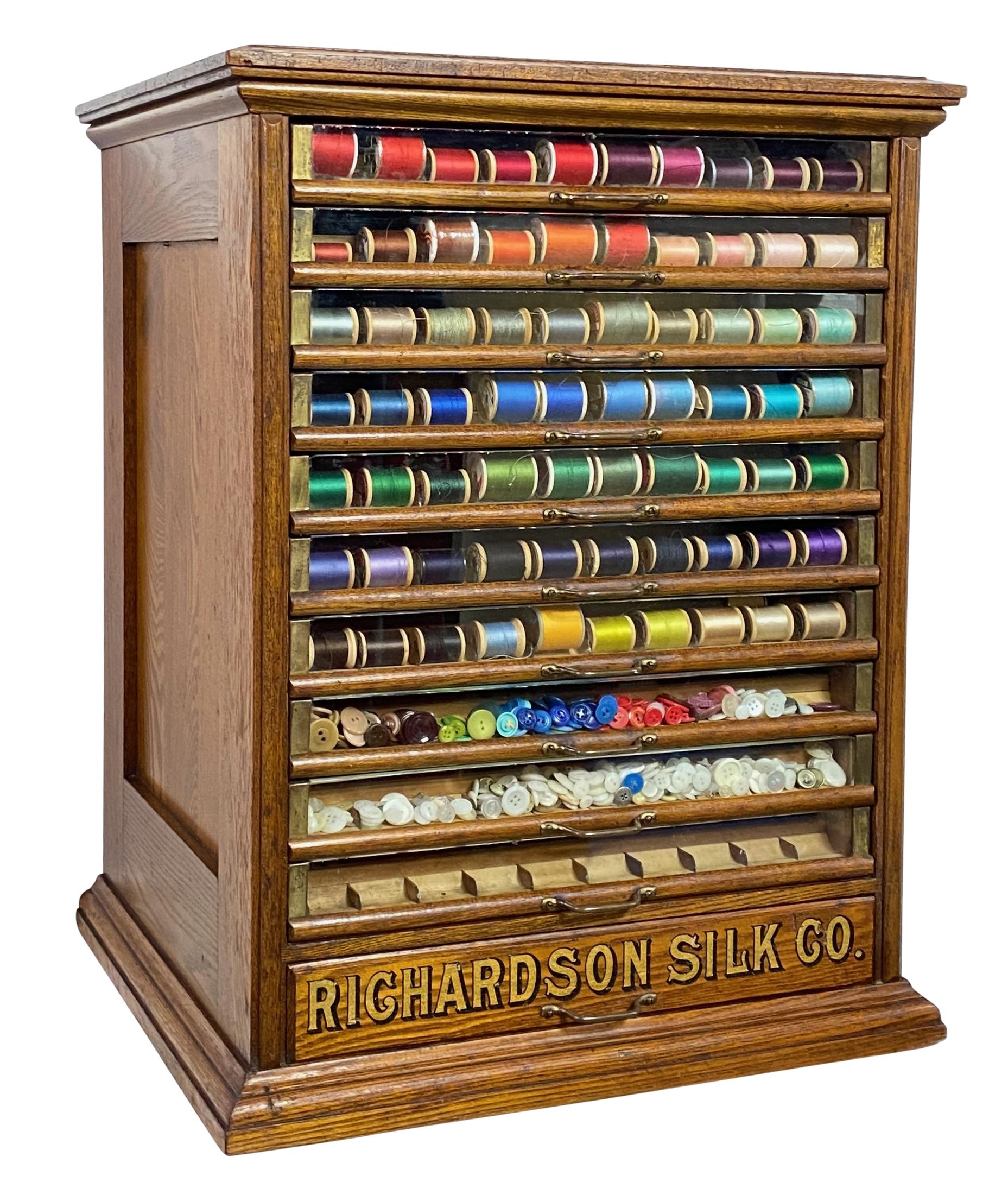 richardson silk company spool cabinet