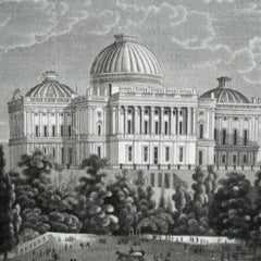 Antique Ridgeway Pottery Transferware "View Of The Capital At Washington" 19thC