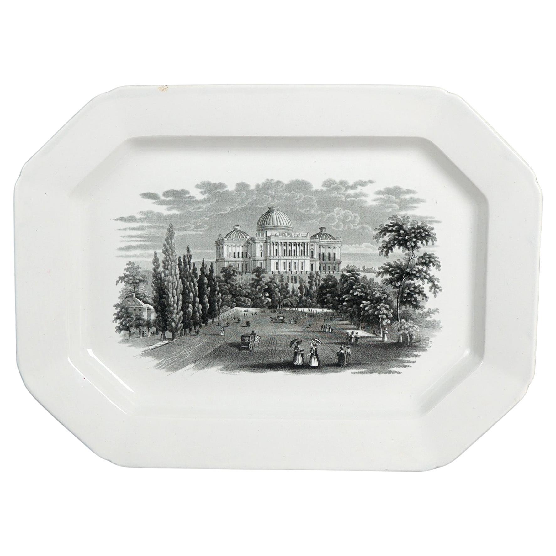Antique Ridgeway Pottery Transferware "View Of The Capital At Washington" 19thC For Sale