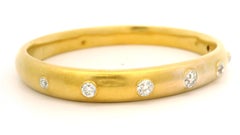 Antique Riker Brothers 18k Gold 2ctw Old European Diamond SlipOn Bangle Bracelet