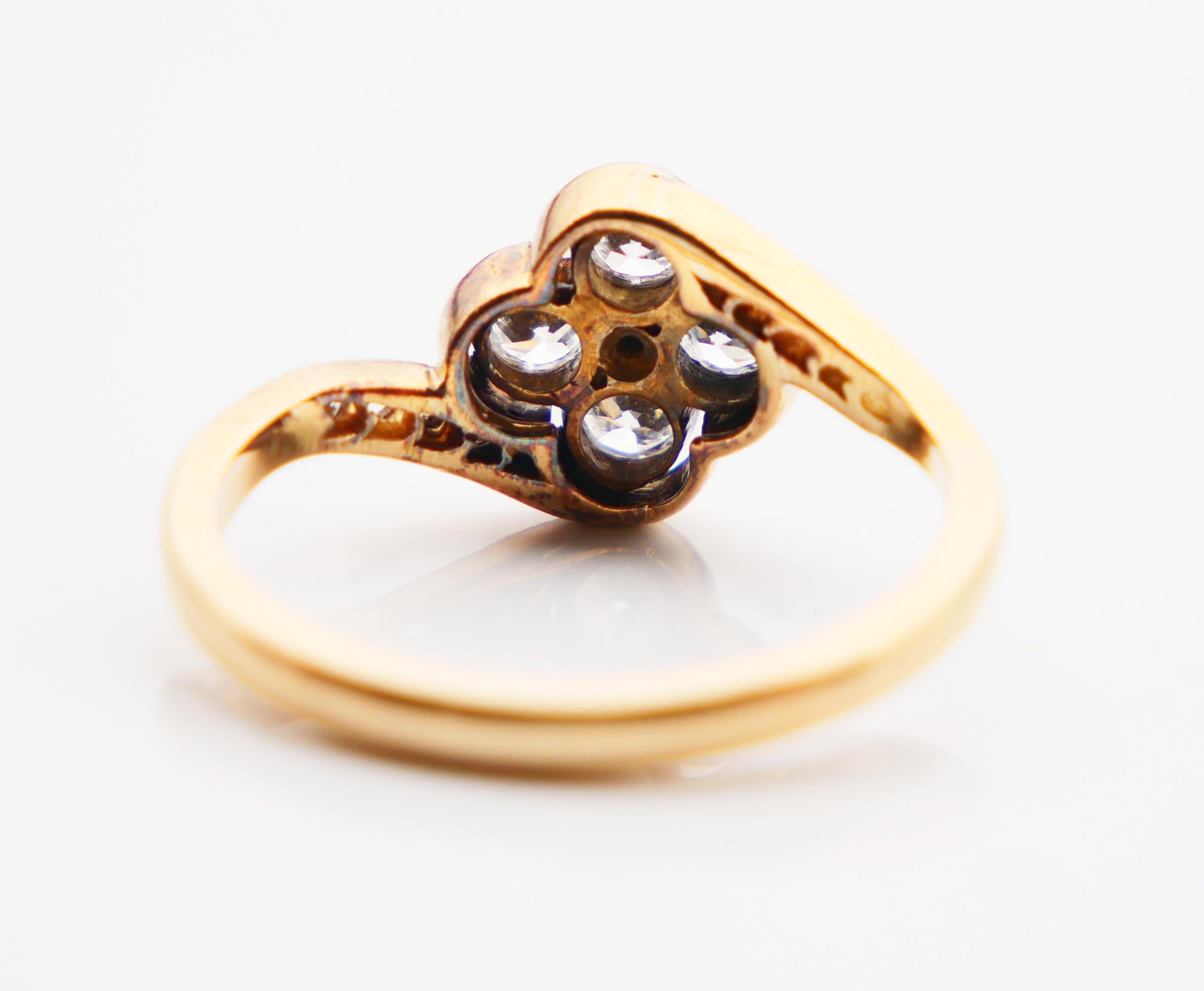 Antiker Ring 0,5 ctw Diamanten massiv 14 Gold Platin Ø 6,5 US/ 3,2 gr im Angebot 4