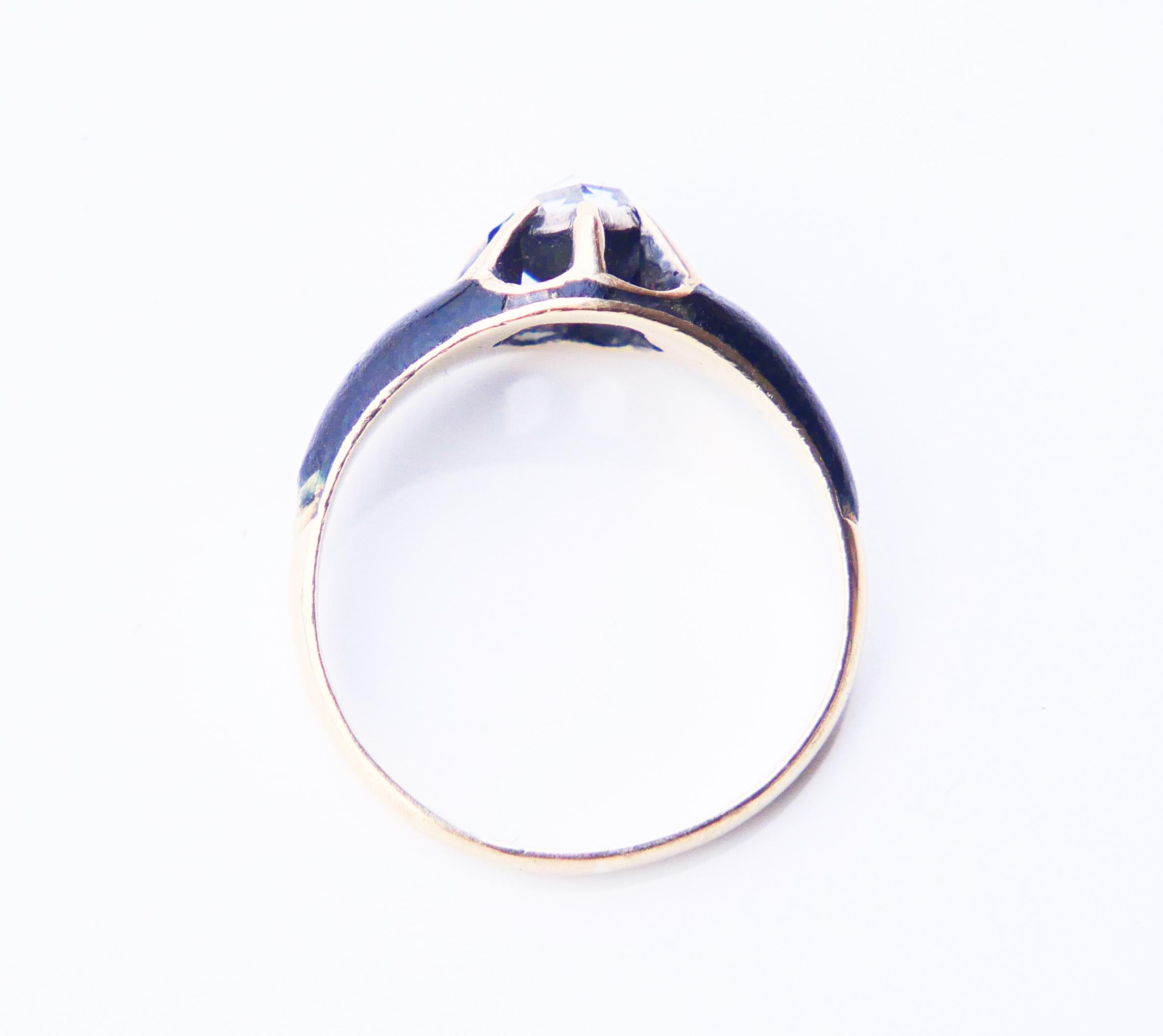 De las mujeres Anillo Antiguo 0,5 ct Diamante Esmalte Verde macizo Oro 18K Plata Ø 5,75 US /3,1 gr en venta