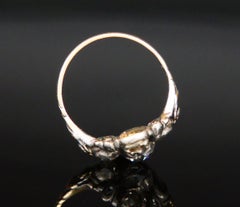 Antique Ring 1 ctw. Diamonds solid 18K Gold Silver US6 / 3.8gr