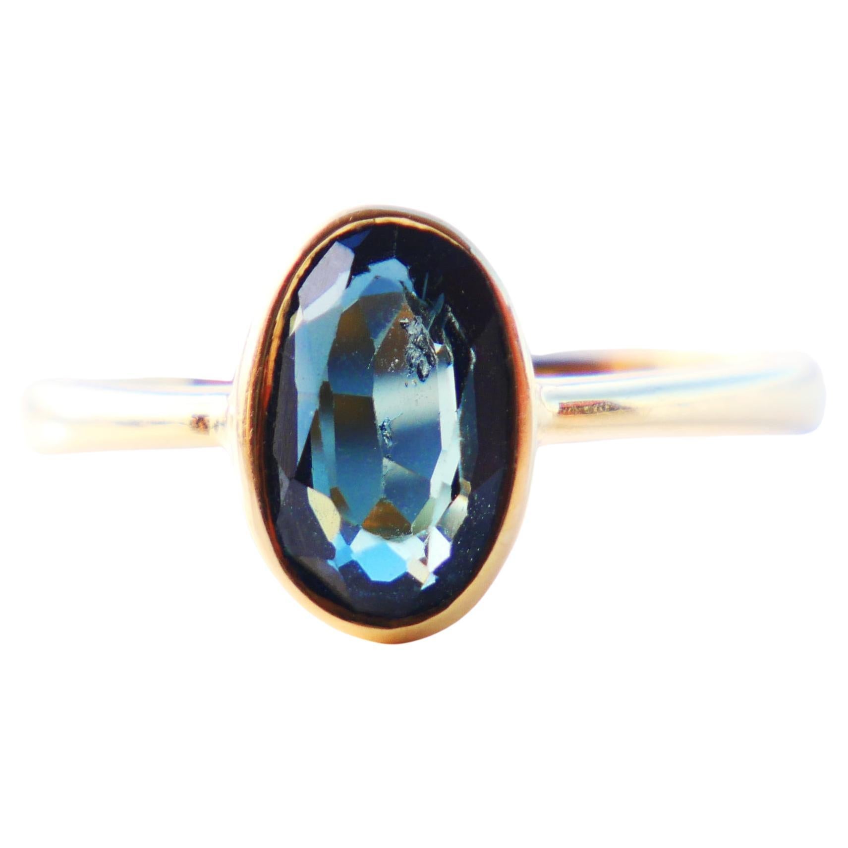 Antique Ring 1.25 ct. natural Blue/Green Spinel solid 18K Gold ØUS4 / 2.7gr