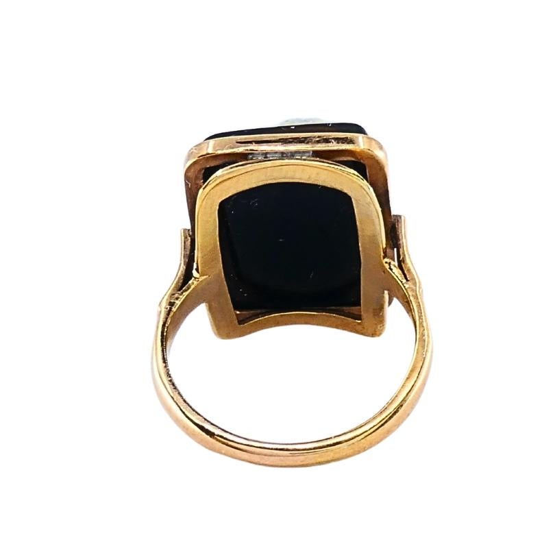 Anello antico 14k con cammeo intagliato in vendita 3