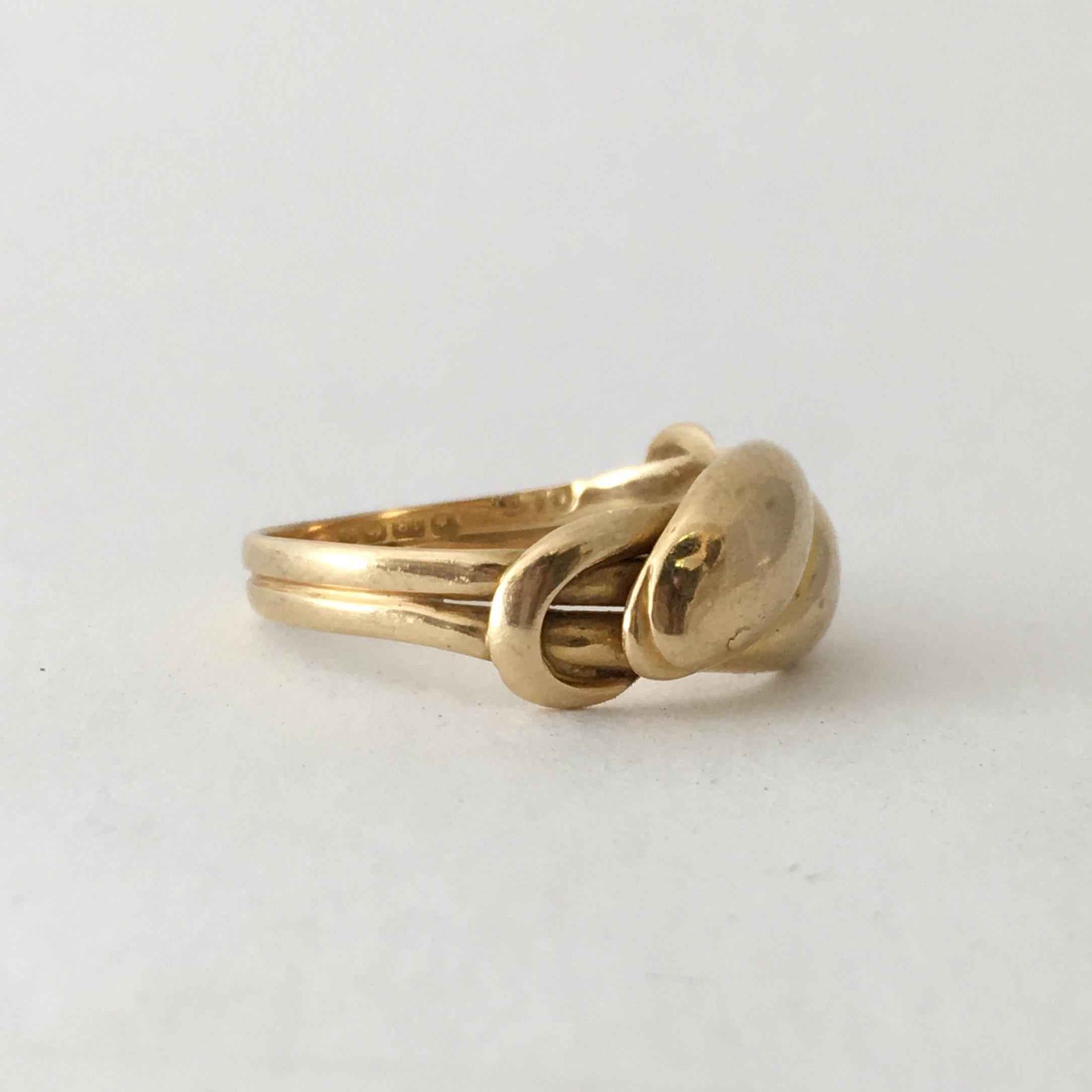 Antique Ring 18 Carat Gold Snake Jewelry Edwardian Love Token Vintage Serpent In Good Condition For Sale In London, GB