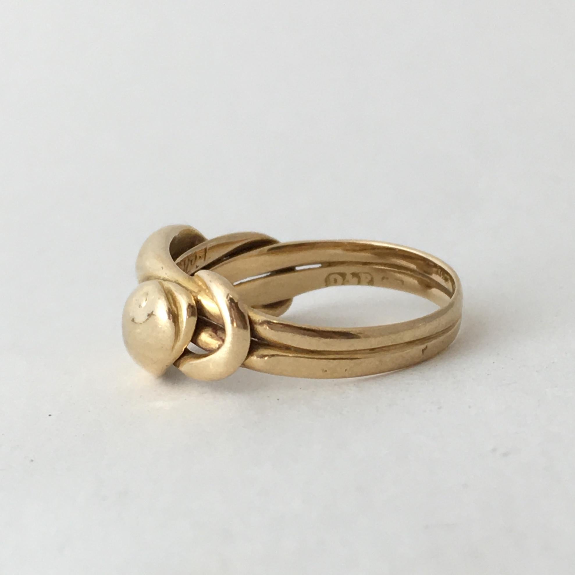 Antique Ring 18 Carat Gold Snake Jewelry Edwardian Love Token Vintage Serpent For Sale 2