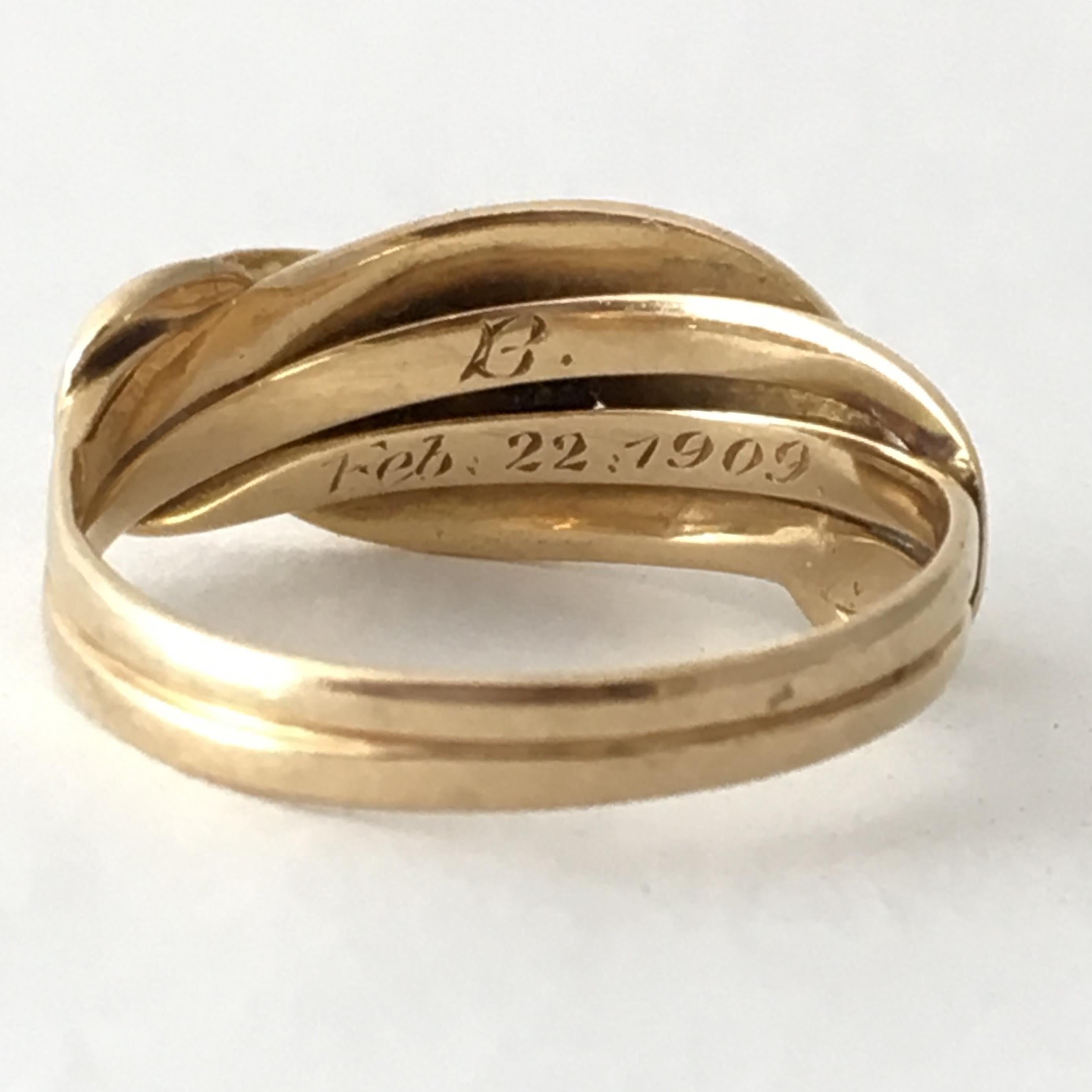 Antique Ring 18 Carat Gold Snake Jewelry Edwardian Love Token Vintage Serpent For Sale 4