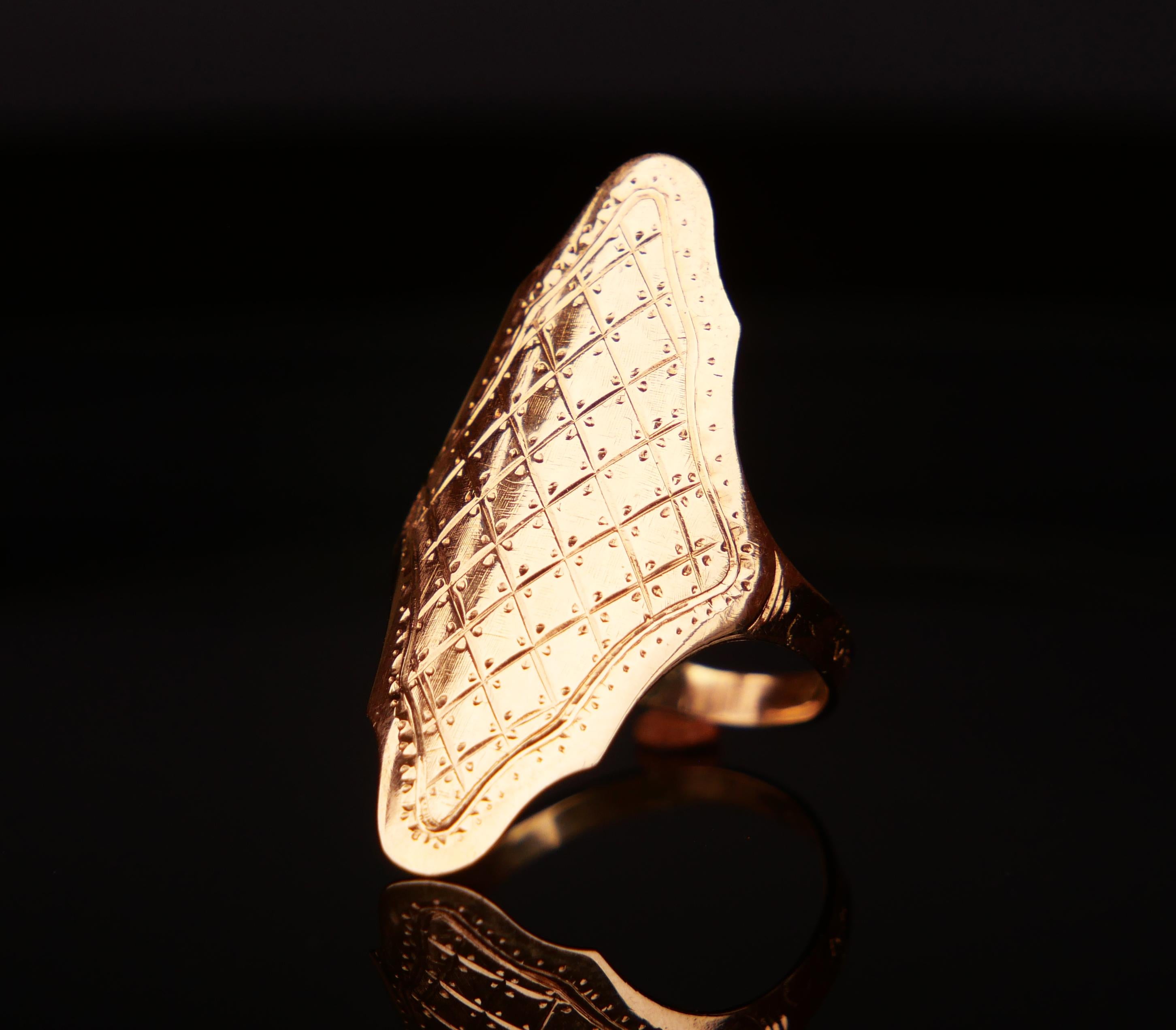 Women's Antique Ring 18K Yellow Gold Ø7.25US / 2.4gr For Sale
