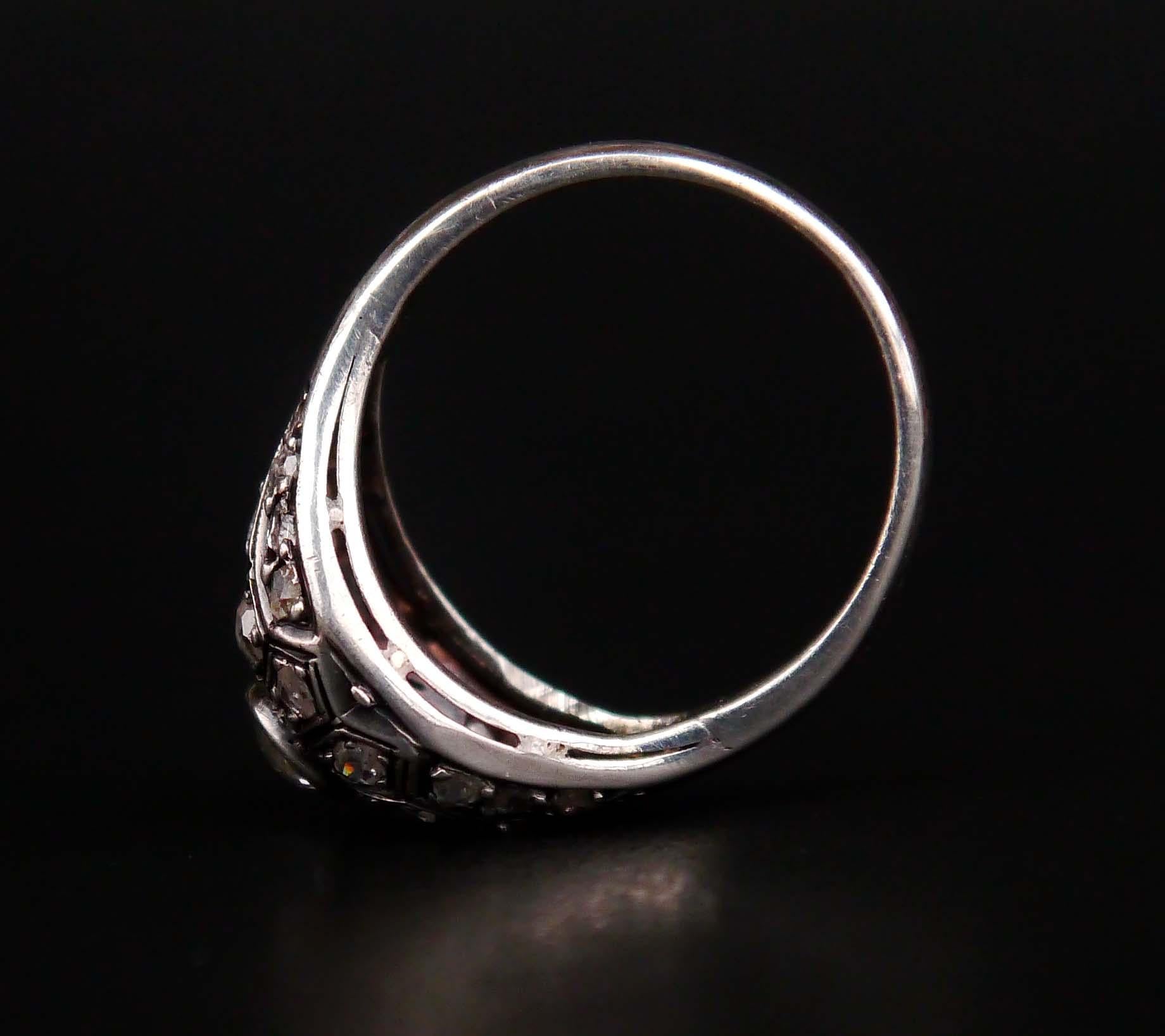 Antique Ring 1ctw Diamonds solid Silver Ø US5.5 /2.5 gr For Sale 5