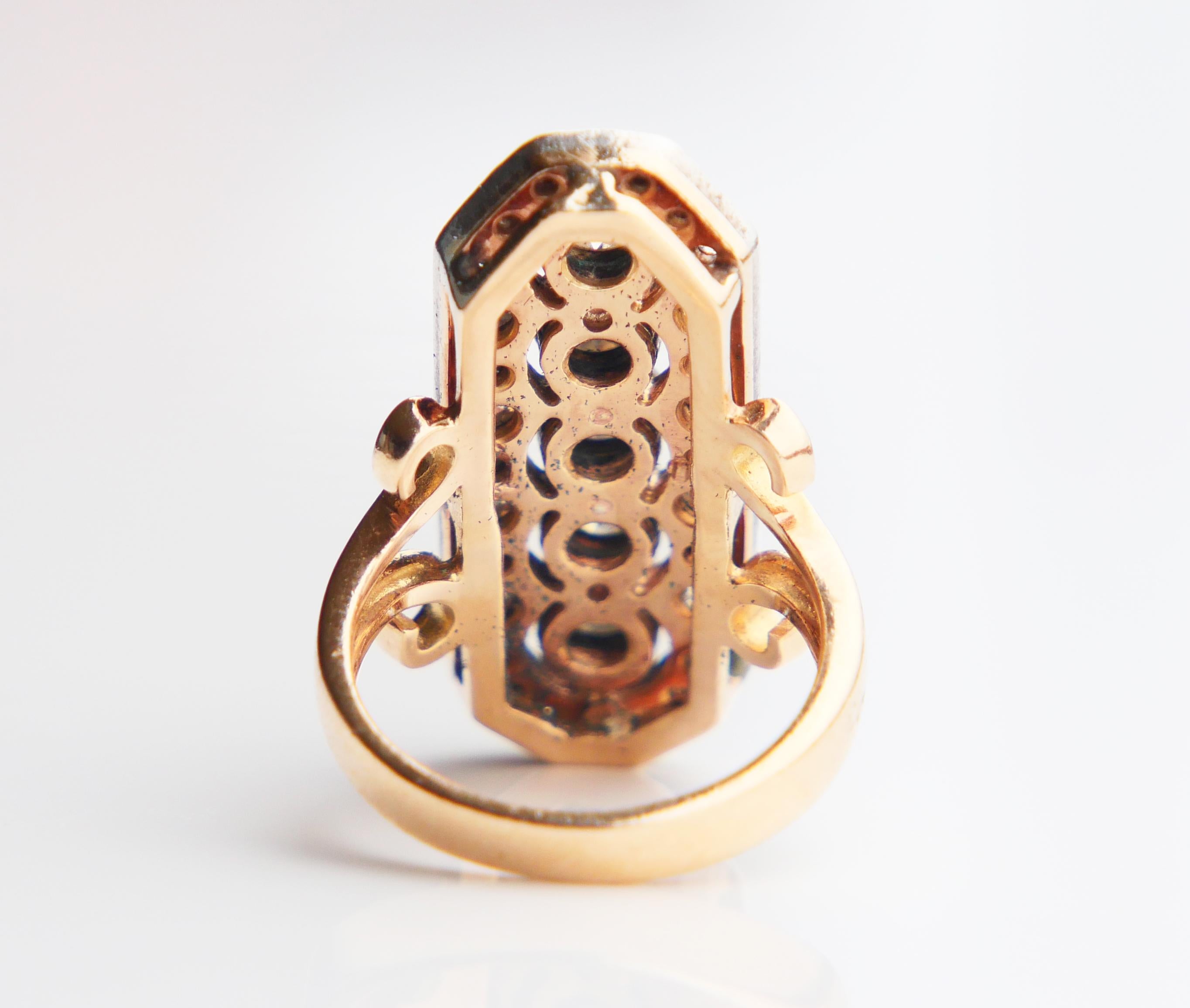 Donna Anello antico 2 ctw. Diamanti in oro massiccio 14K Argento US 6.5/ 10 gr in vendita