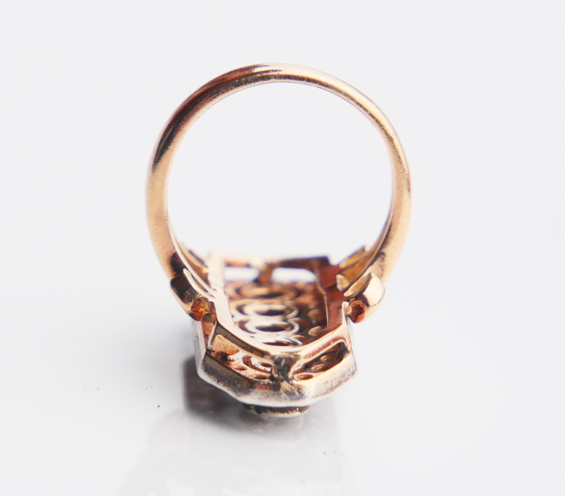 Anello antico 2 ctw. Diamanti in oro massiccio 14K Argento US 6.5/ 10 gr in vendita 2