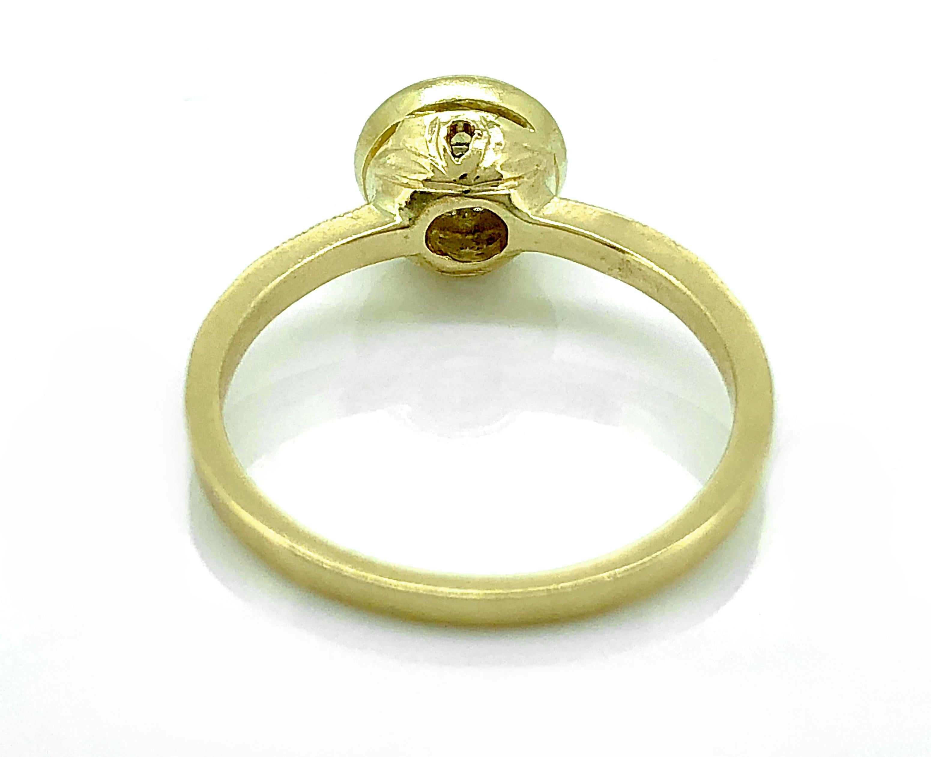 Old European Cut Antique Ring .20 Carat Diamond and 18 Karat Yellow Gold Art Deco For Sale