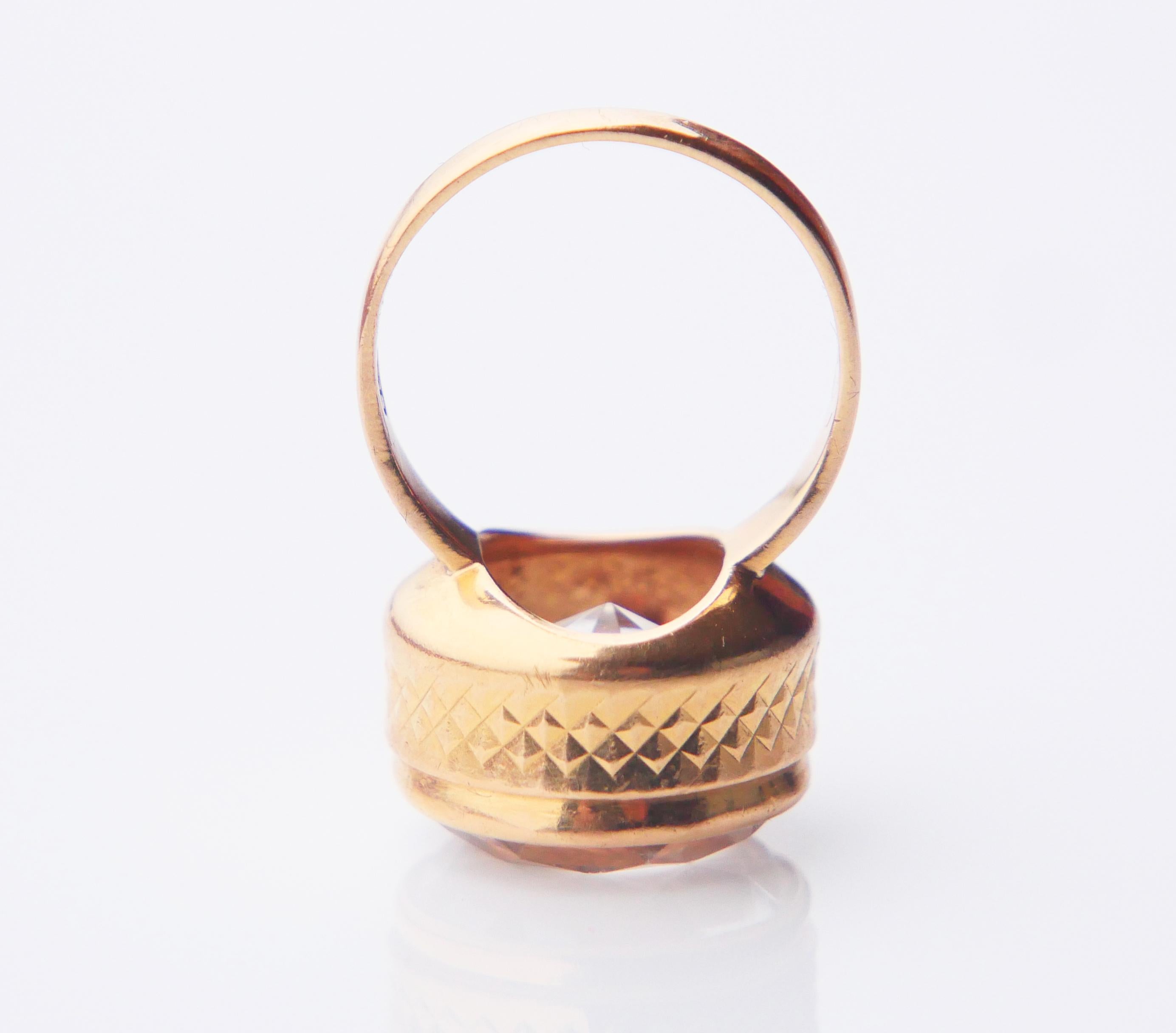 Antique Ring 20ct. Rock Crystal solid 18K Gold Ø 7 US / 8.82 gr For Sale 8