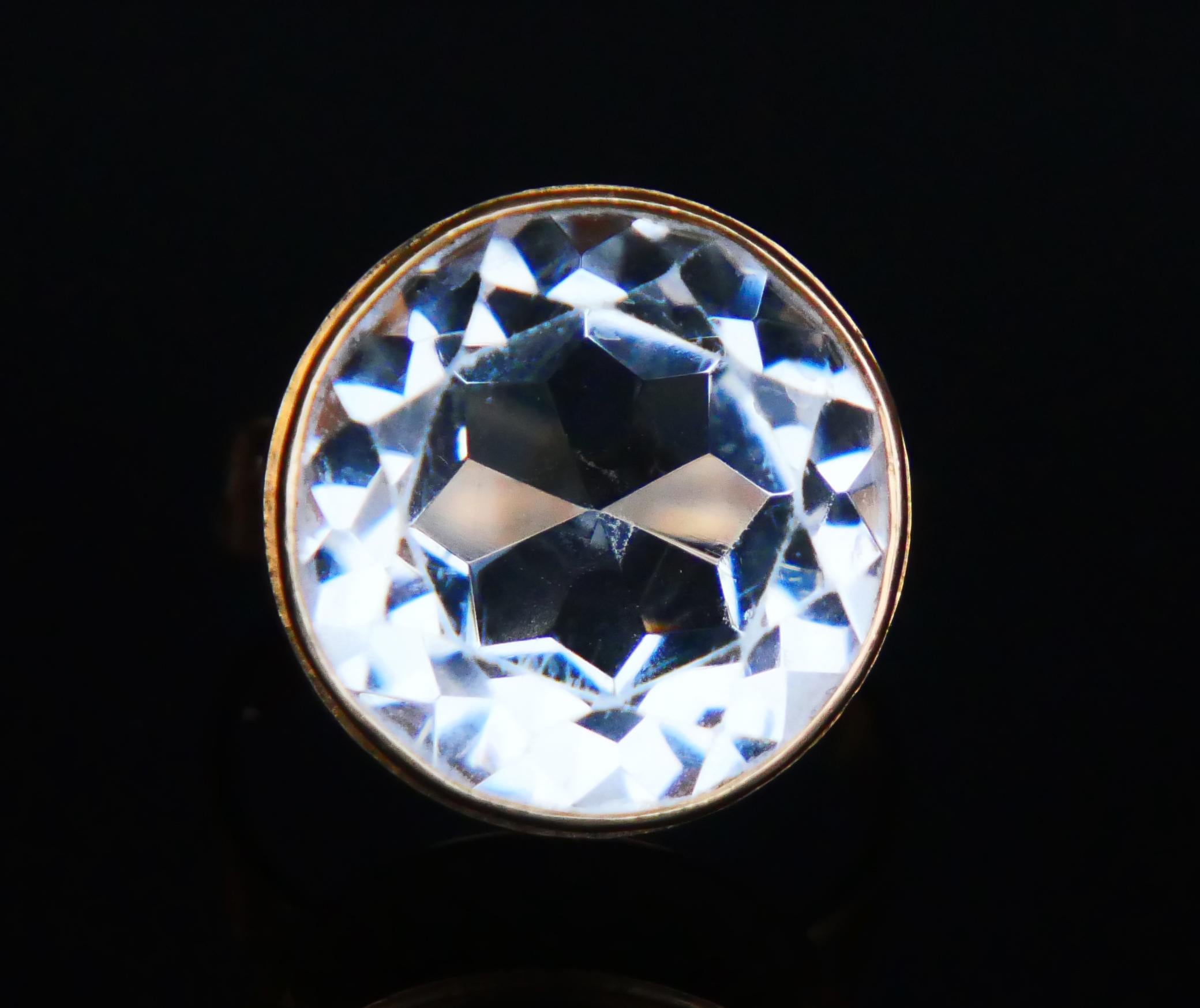 Antique Ring 20ct. Rock Crystal solid 18K Gold Ø 7 US / 8.82 gr For Sale 1