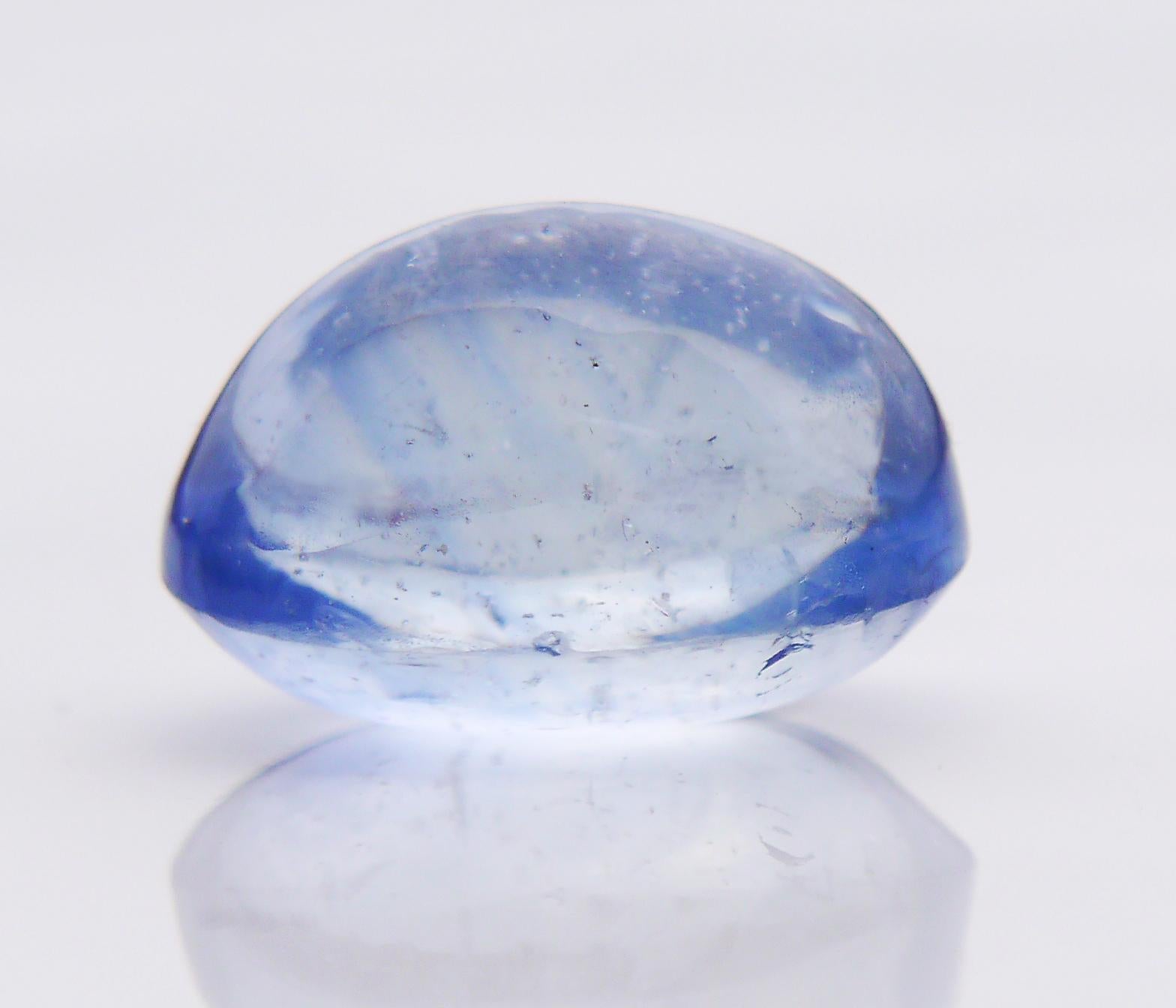 Antique Ring 25ct natural Blue Sapphire solid 18K Gold Ø 4.75 US /9.6gr For Sale 10