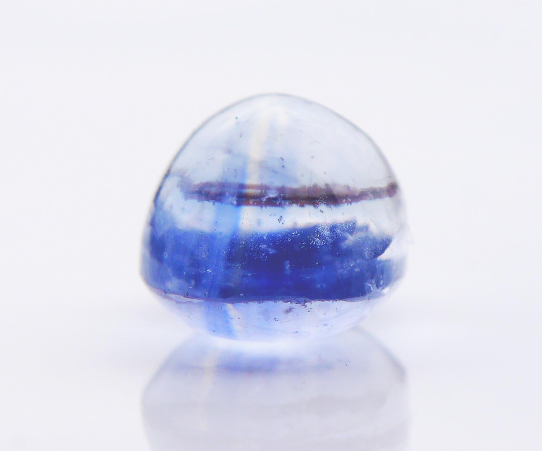 Antique Ring 25ct natural Blue Sapphire solid 18K Gold Ø 4.75 US /9.6gr For Sale 11