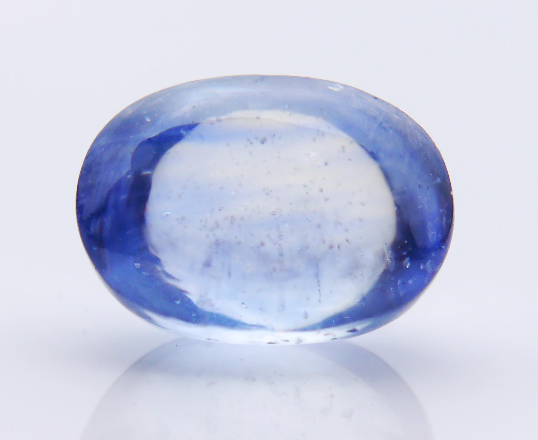 Antique Ring 25ct natural Blue Sapphire solid 18K Gold Ø 4.75 US /9.6gr For Sale 12