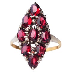 Antiquities Ring 3ctw Garnet solid 18K Gold Silver Ø 6.5 US/ 3.12gr