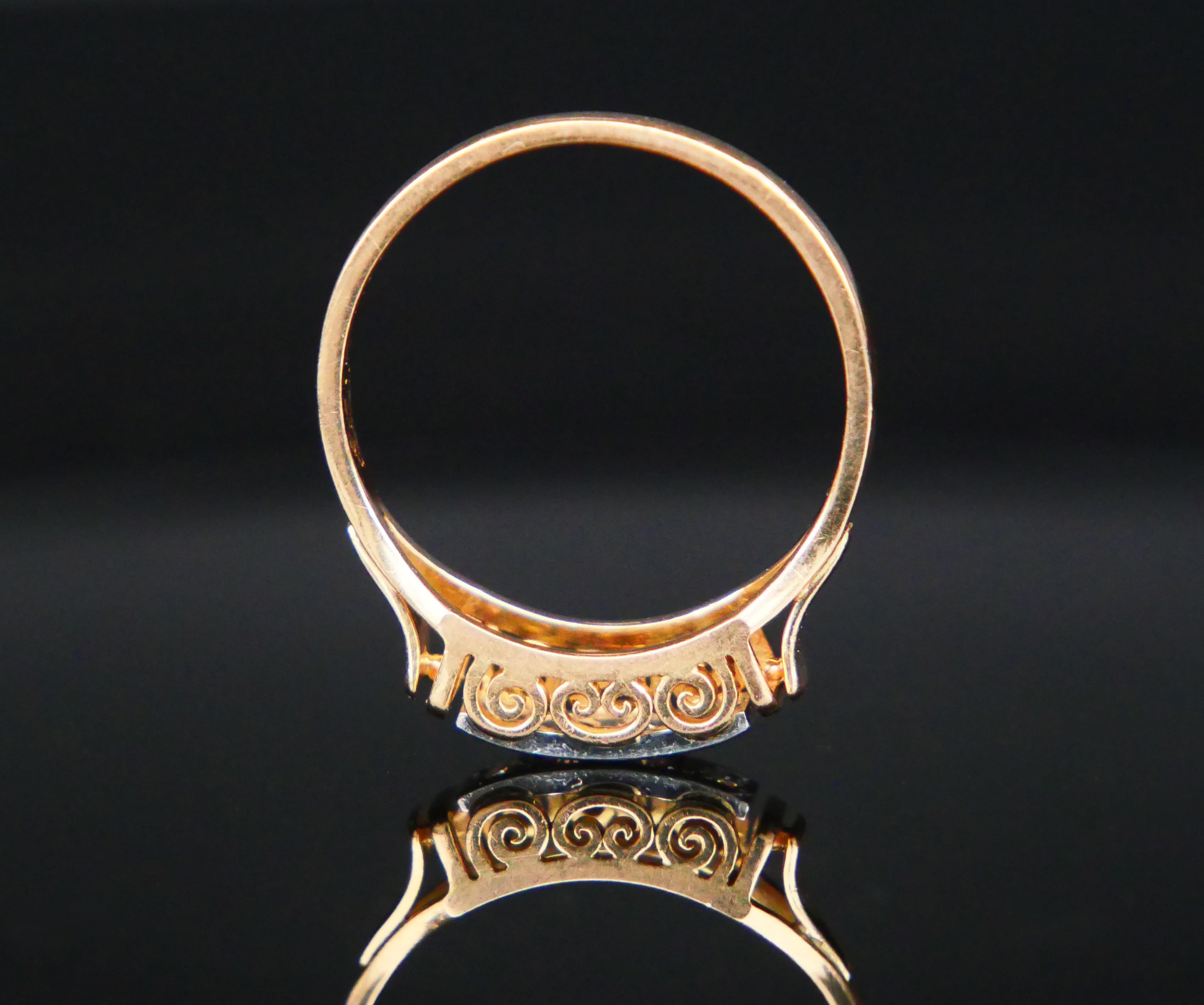 Antique Ring 4 Diamonds solid 18K Gold ØUS8 / 2.9 gr For Sale 8