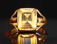 Antique Ring 4.5 ct. Citrine solid 20K Gold ØUS6.25/ 2.65 gr