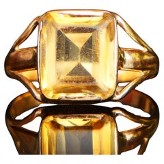 Antique Ring 4.5 ct. Citrine solid 20K Gold ØUS6.25/ 2.65 gr