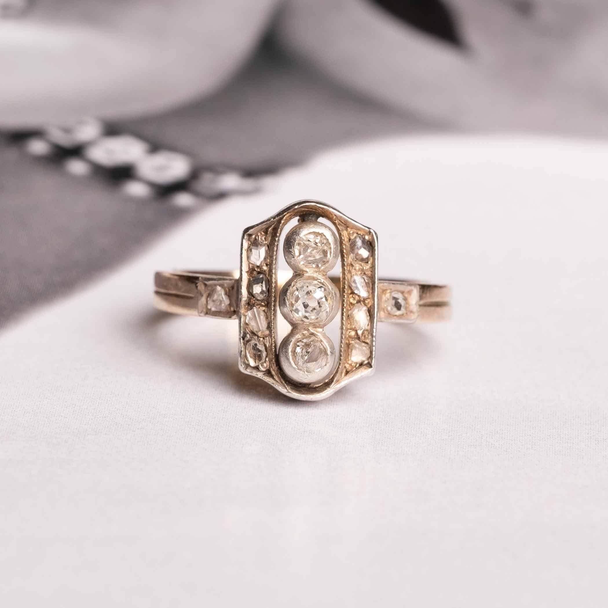Old European Cut Antique ring Austro-Hungarian Empire