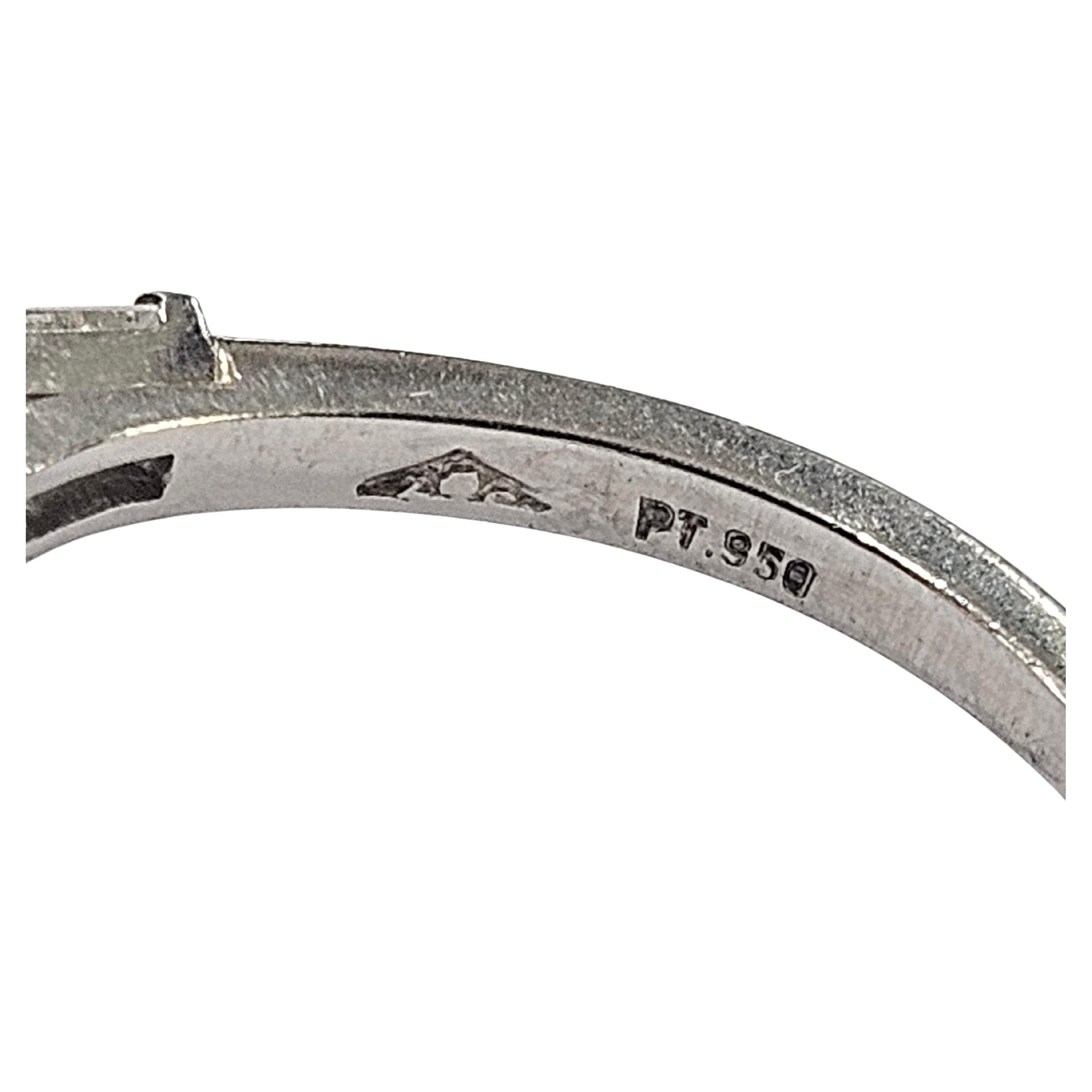 Antique Ring  Circa 1920  Old Cut Diamond 1.25 Cwt and two Baguette Platinum 950 For Sale 1