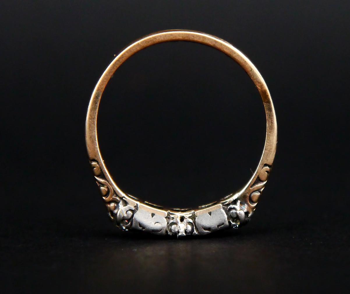 Art Deco Antique Ring Diamond Ruby Sapphire solid 18K Gold ØUS8/ 2.5gr For Sale