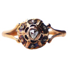 Antiquités allemandes  Bague Diamants or massif 18K ØUS 5.25 /2.7 gr