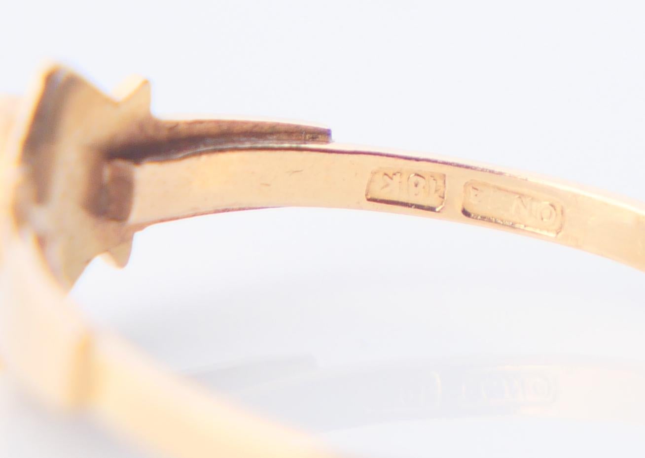 Anello antico Granato in oro massiccio 18K Ø US5.75 / 1.31 gr in vendita 5